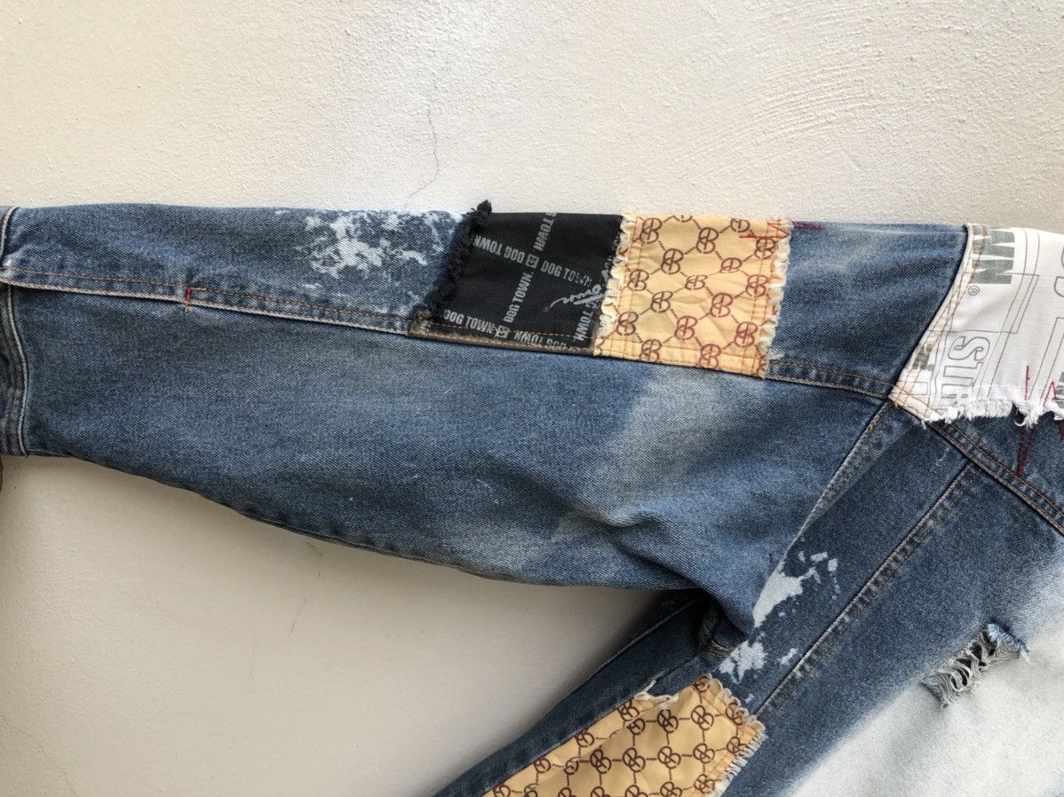 Dogtown Vintage Dog Town Distress Patchwork Oversized Denim Jacket Size US L / EU 52-54 / 3 - 19 Thumbnail