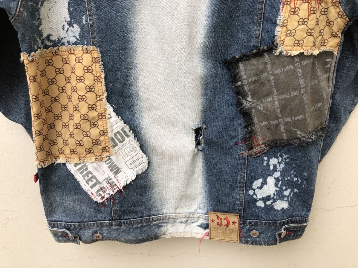 Dogtown Vintage Dog Town Distress Patchwork Oversized Denim Jacket Size US L / EU 52-54 / 3 - 15 Thumbnail