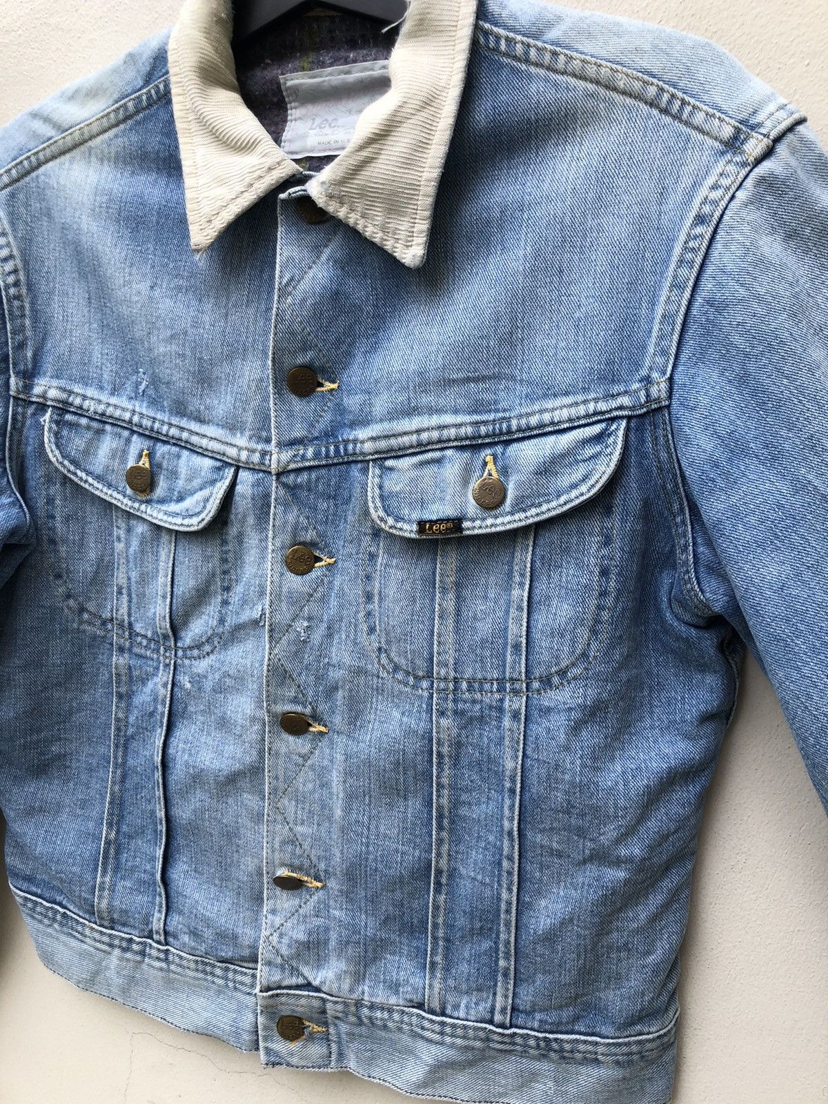 Lee Trashed 80s Lee Storm Rider Blanket Denim Dirty Mud Jacket Size US M / EU 48-50 / 2 - 10 Thumbnail