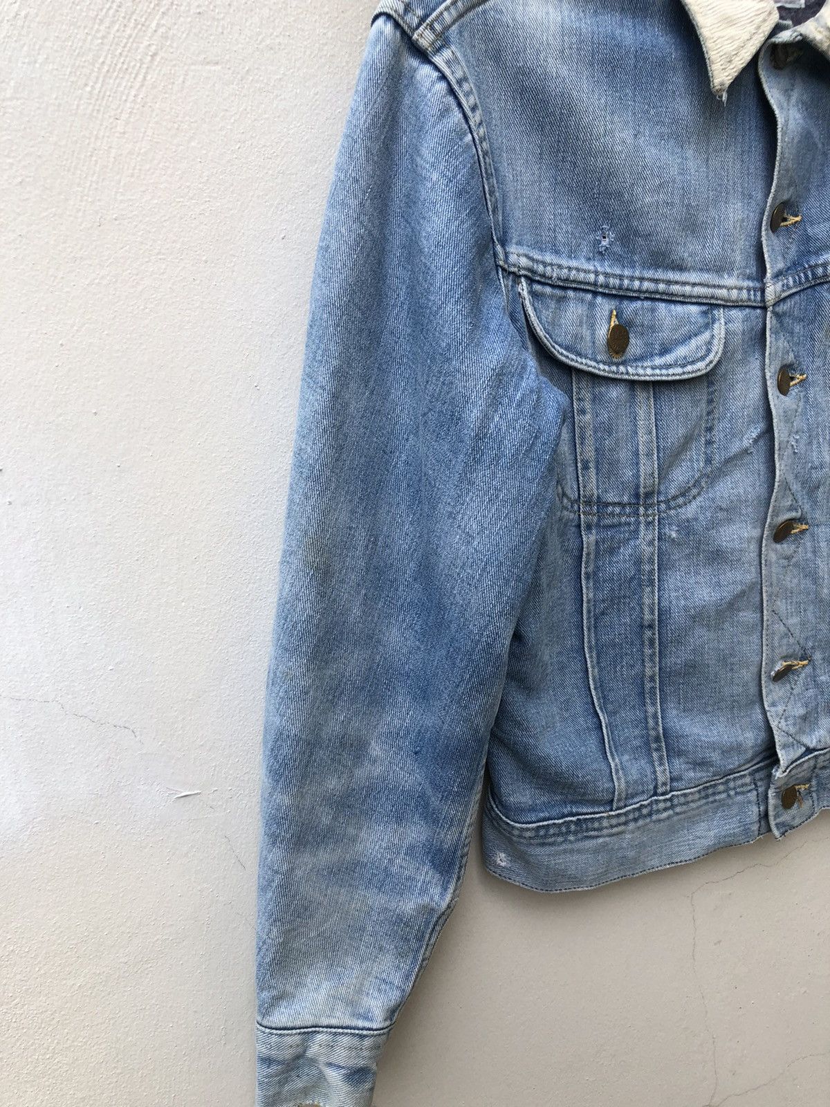 Lee Trashed 80s Lee Storm Rider Blanket Denim Dirty Mud Jacket Size US M / EU 48-50 / 2 - 12 Thumbnail
