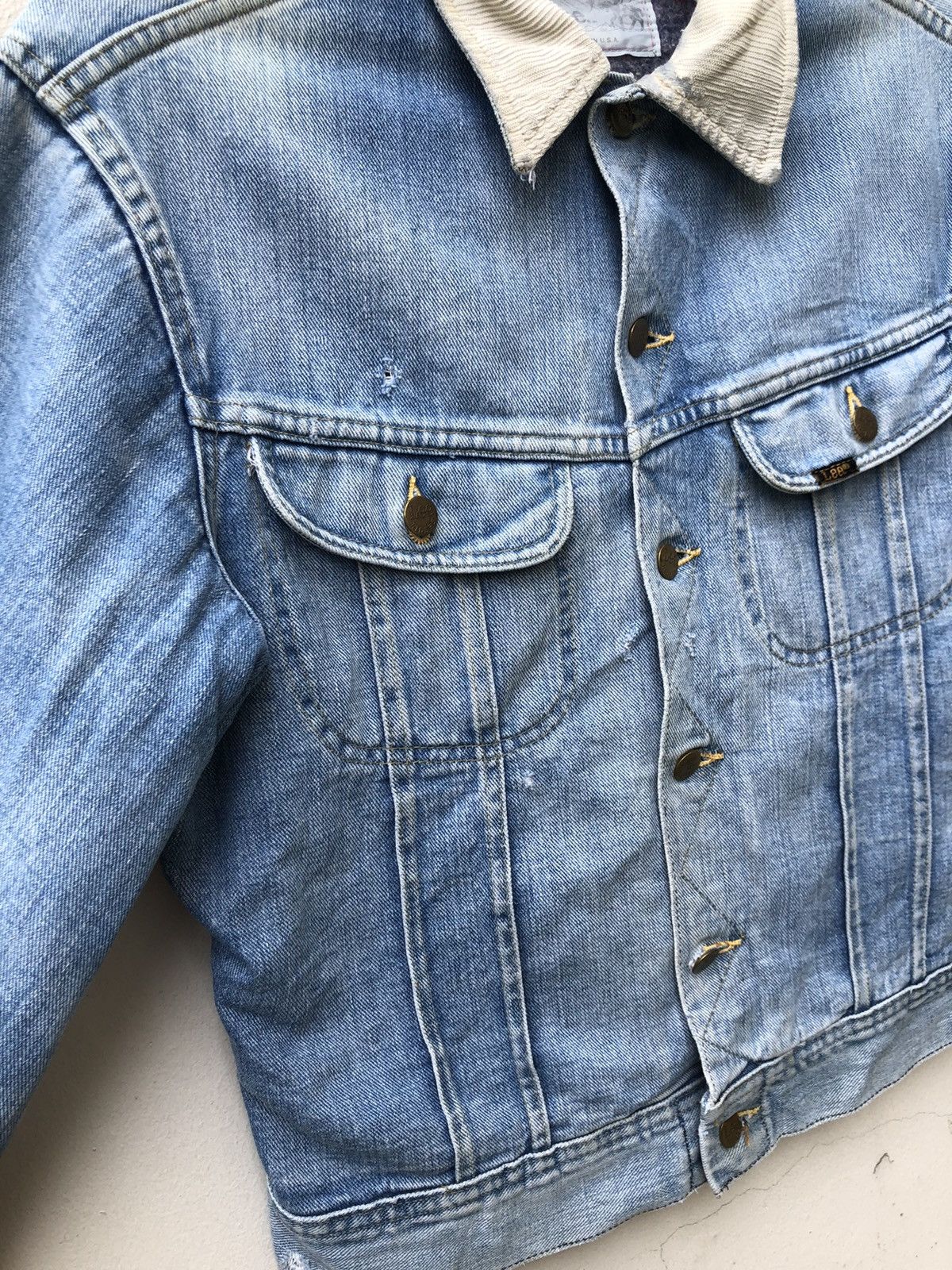 Lee Trashed 80s Lee Storm Rider Blanket Denim Dirty Mud Jacket Size US M / EU 48-50 / 2 - 11 Thumbnail