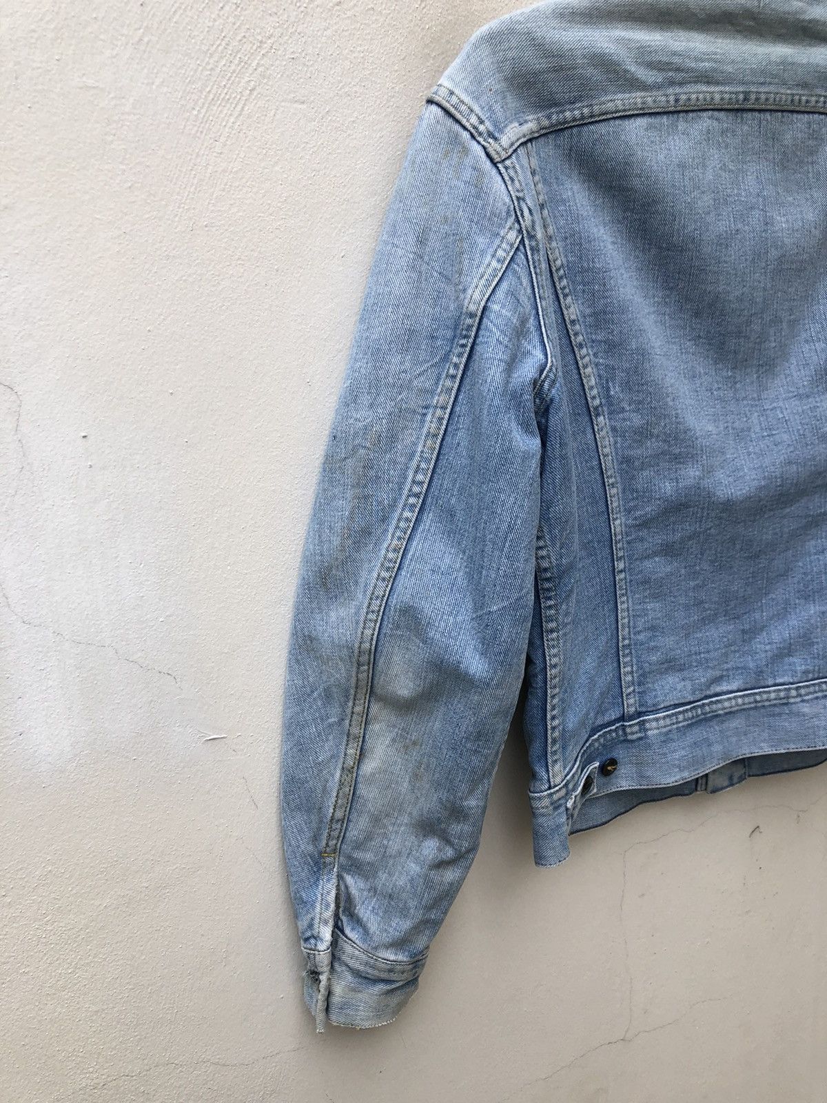 Lee Trashed 80s Lee Storm Rider Blanket Denim Dirty Mud Jacket Size US M / EU 48-50 / 2 - 17 Thumbnail