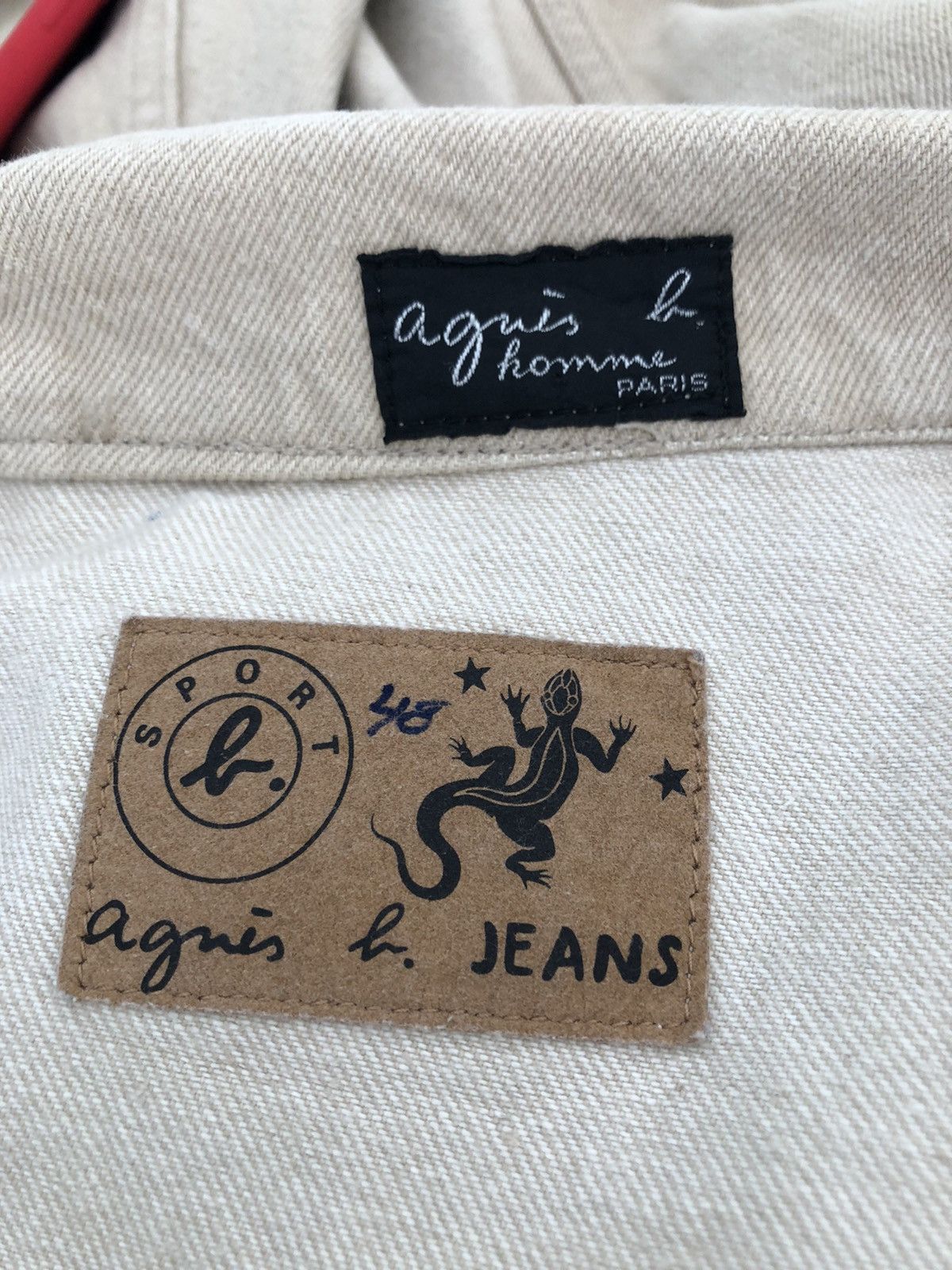 Vintage × agnes b. Vintage 90s Agnes B. Homme Paris Denim Trucker Jacket Size US M / EU 48-50 / 2 - 12 Thumbnail