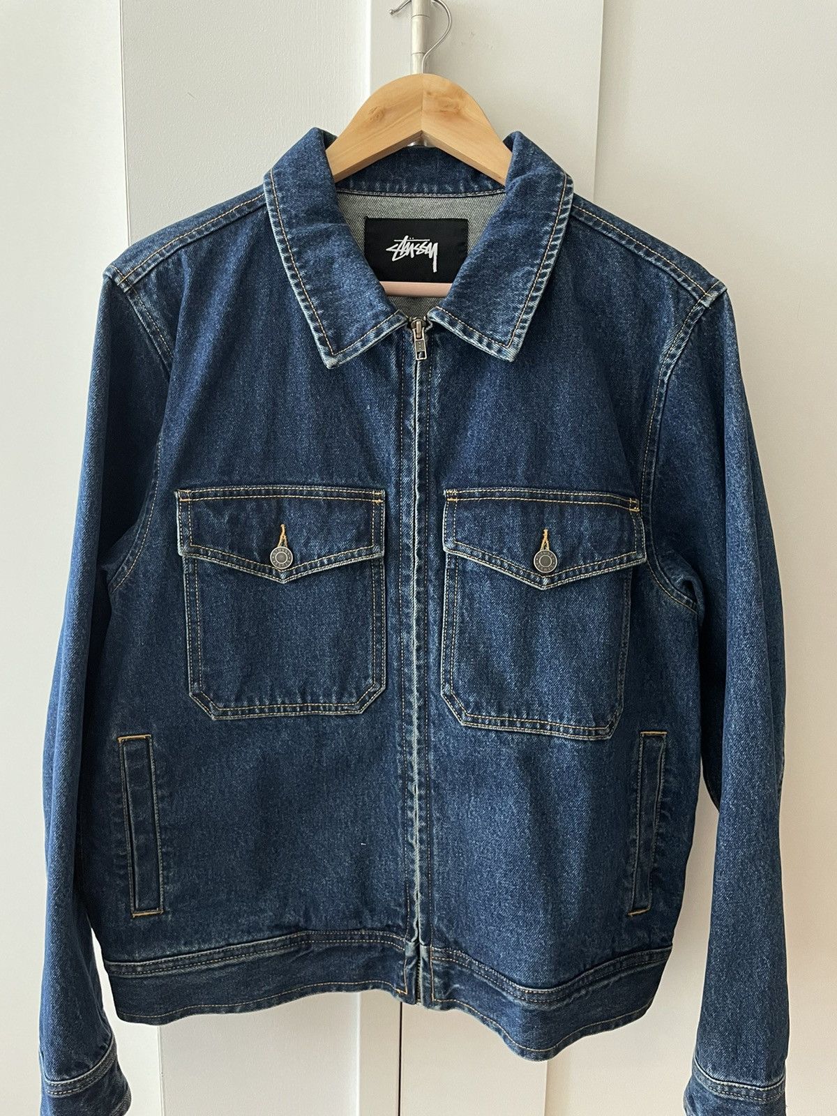 image of Stussy Denim Jacket in Blue, Men's (Size Small)