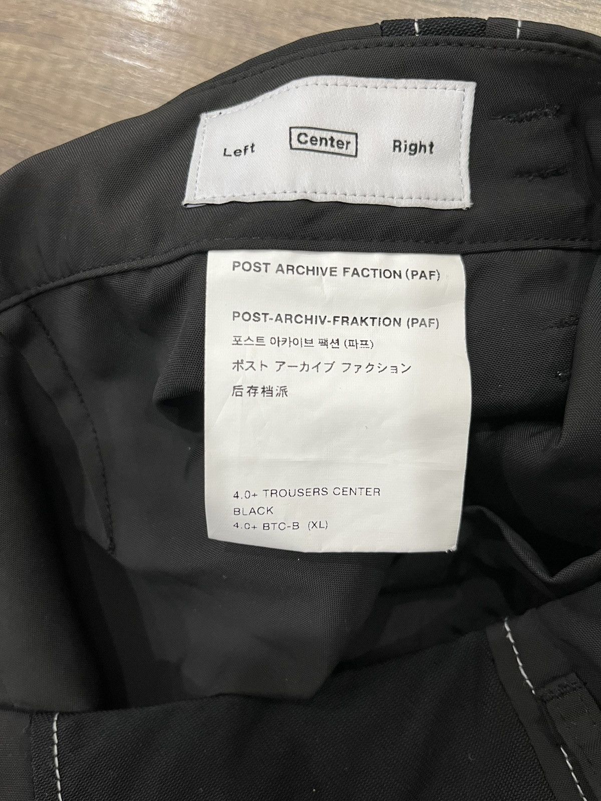 POST ARCHIVE FACTION (PAF) 4.0+ center twisted trousers Size US 34 / EU 50 - 5 Thumbnail