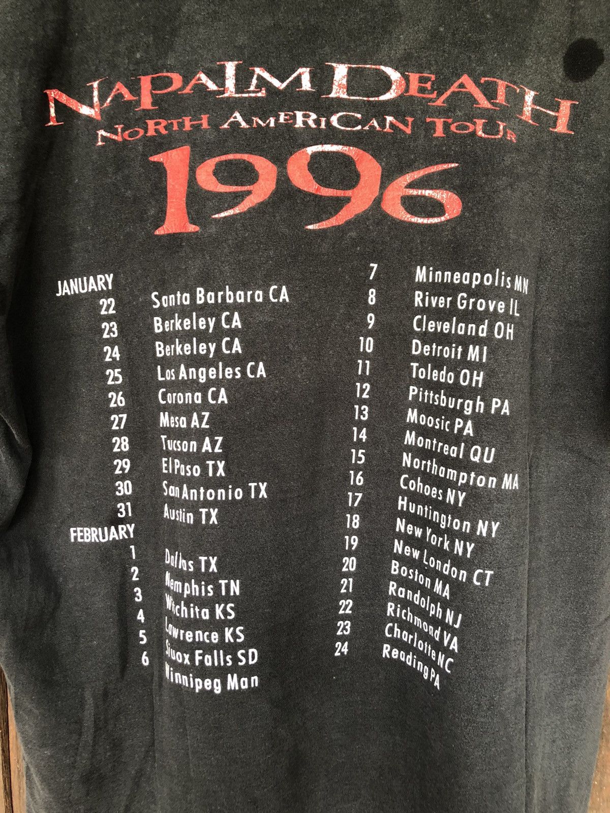 Liquid Blue × Vintage 🔥SINGLE STITCH🔥Napalm Death 96 nort American tour Shirt Size US XL / EU 56 / 4 - 4 Thumbnail