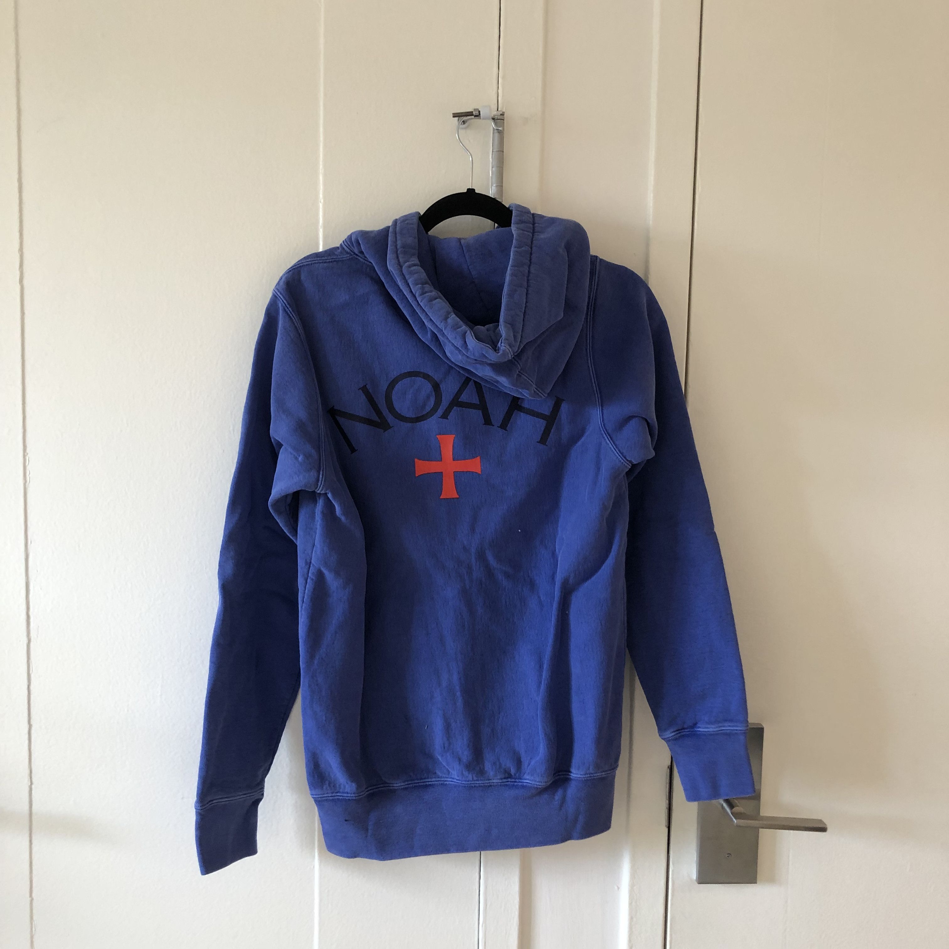 image of Noah Core Logo Zip Up Hoodie in Blue, Men's (Size XS)