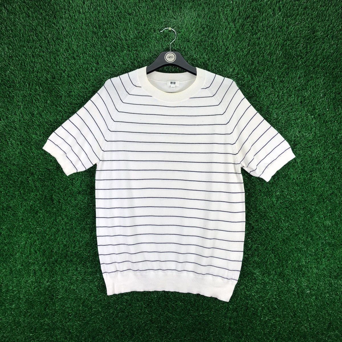 Japanese Brand × Uniqlo Uniqlo Striped Round Collar Shirt Short Sleeve Size US M / EU 48-50 / 2 - 1 Thumbnail