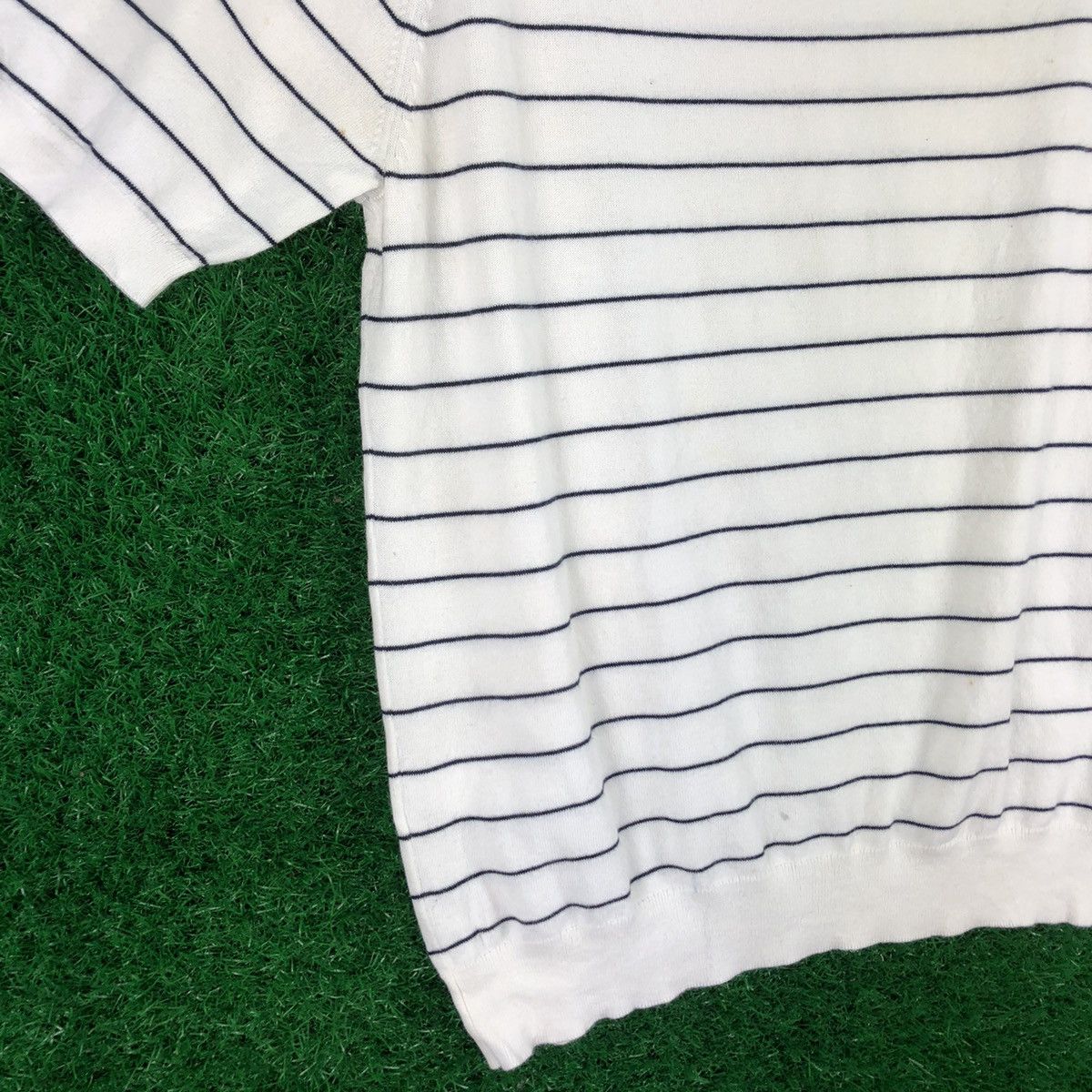 Japanese Brand × Uniqlo Uniqlo Striped Round Collar Shirt Short Sleeve Size US M / EU 48-50 / 2 - 6 Thumbnail