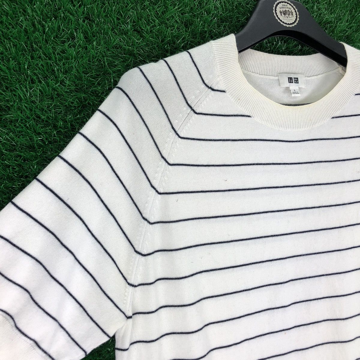 Japanese Brand × Uniqlo Uniqlo Striped Round Collar Shirt Short Sleeve Size US M / EU 48-50 / 2 - 2 Thumbnail