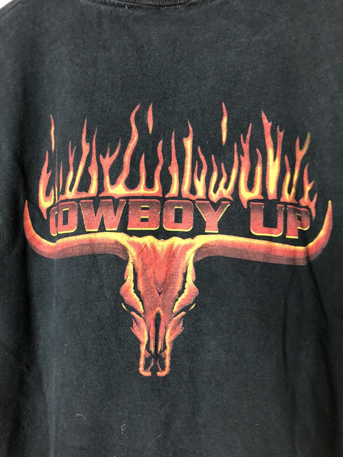 Fruit Of The Loom Vintage Cowboy up men black t shirt Size US L / EU 52-54 / 3 - 6 Thumbnail