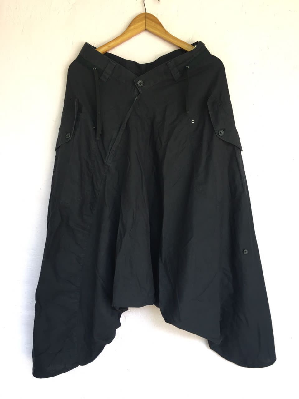image of Ppfm Drop Crotch Black Pants Boy, Men's (Size 32)