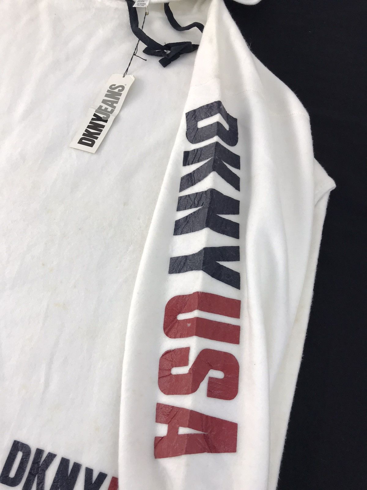 DKNY × Designer DKNY Jeans USA Hoodies Spell Out Pull Over Side Tape Size US XL / EU 56 / 4 - 4 Thumbnail