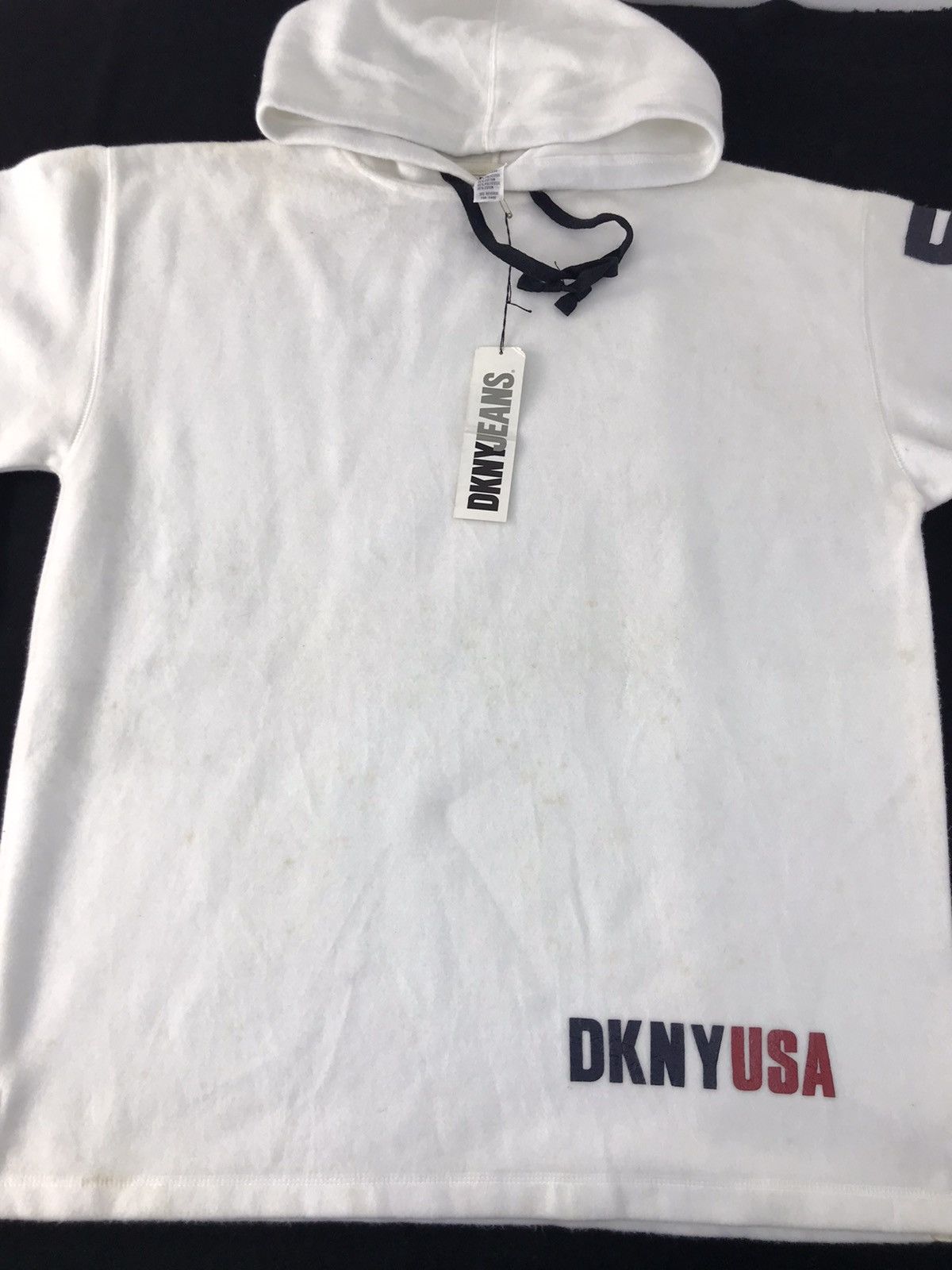 DKNY × Designer DKNY Jeans USA Hoodies Spell Out Pull Over Side Tape Size US XL / EU 56 / 4 - 3 Thumbnail