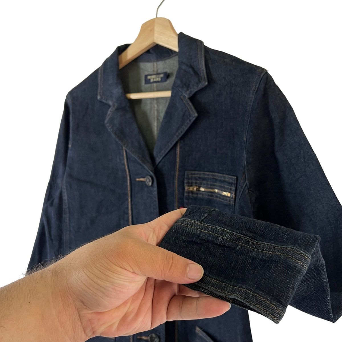 Japanese Brand VINTAGE HIKORY DENIM INDIGO JACKET MULTI POCKET MICHIKO Size US L / EU 52-54 / 3 - 7 Thumbnail