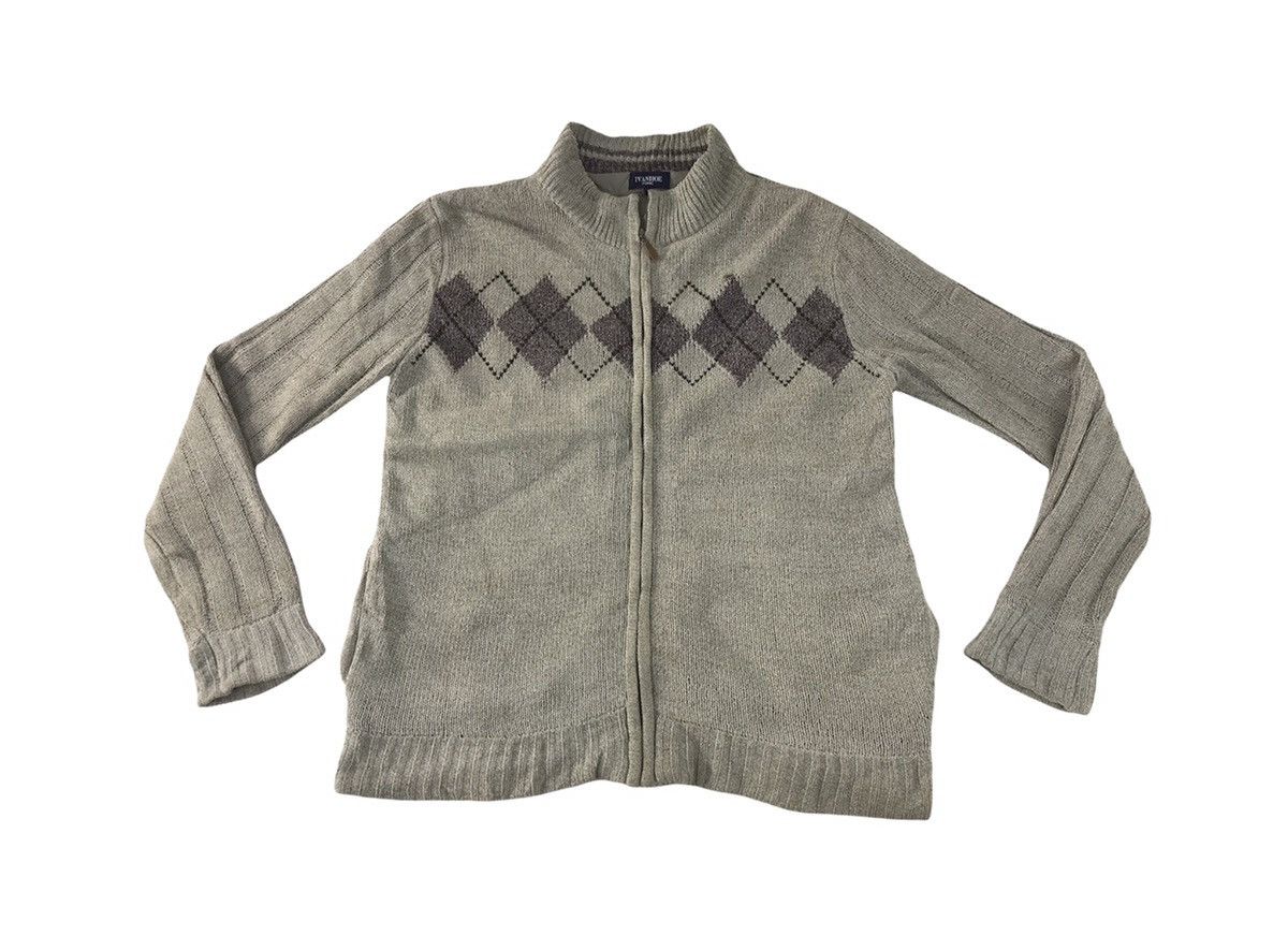 Japanese Brand × Vintage Ivan Hoe Homme Knit Jacket Fashion Quilted Inner Checked Size US L / EU 52-54 / 3 - 1 Thumbnail