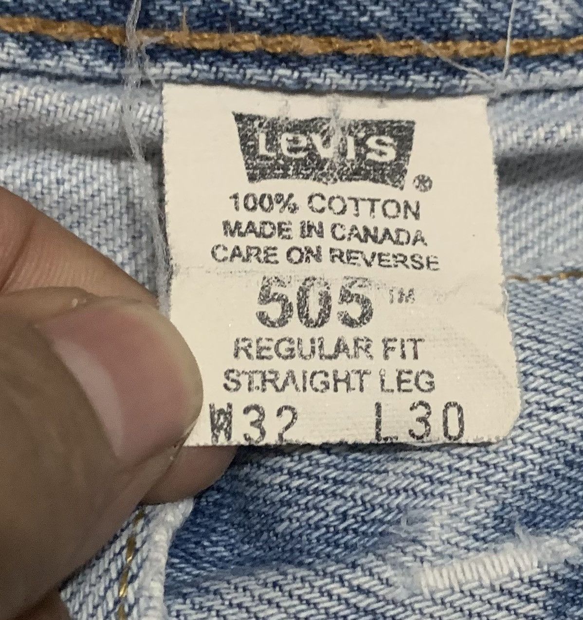 Levi's Vintage Levis 505 Regular Light Wash Jeans Distressed Size US 32 / EU 48 - 18 Thumbnail