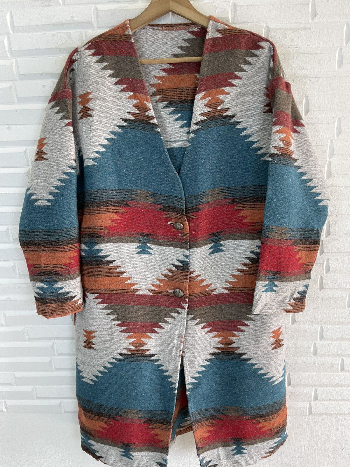 Designer × Japanese Brand VINTAGE NATIVE AMERICAN DESIGN WOOL JACKET Size US M / EU 48-50 / 2 - 1 Thumbnail