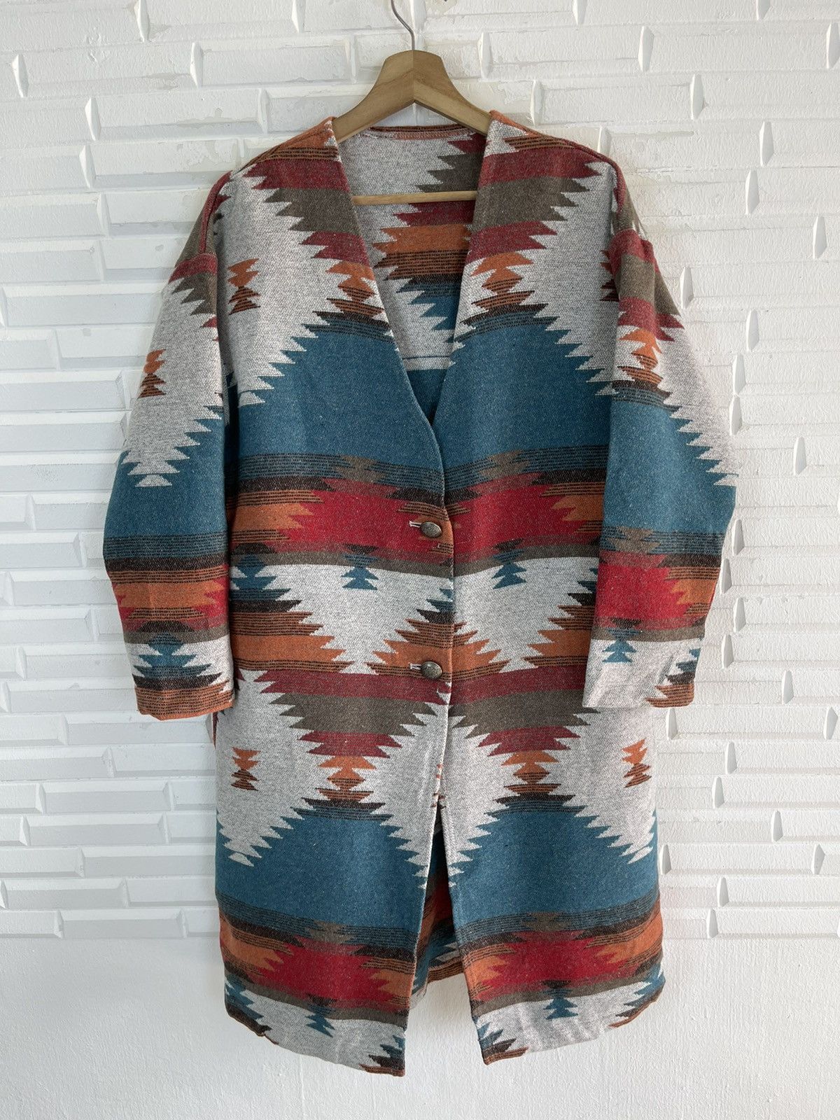 Designer × Japanese Brand VINTAGE NATIVE AMERICAN DESIGN WOOL JACKET Size US M / EU 48-50 / 2 - 4 Thumbnail