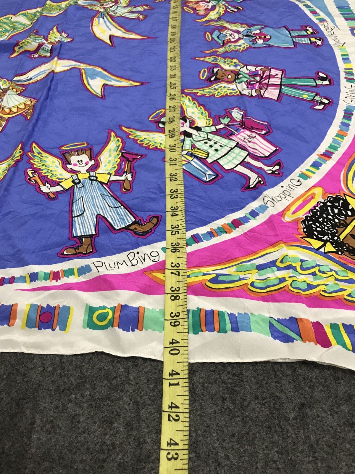 Other Vintage 90s Education Guardian Angel Bob Mackie Silk Scarf Size ONE SIZE - 5 Thumbnail