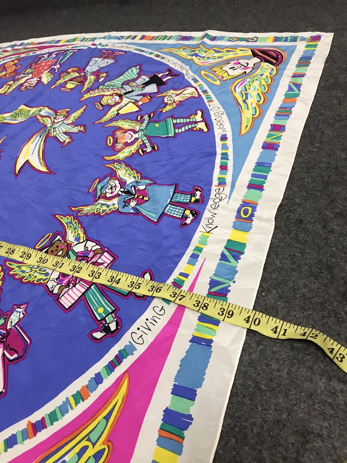 Other Vintage 90s Education Guardian Angel Bob Mackie Silk Scarf Size ONE SIZE - 4 Thumbnail