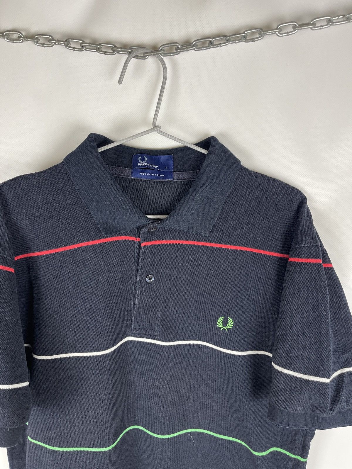 Fred Perry Fred Perry vintage dark striped polo tee shirt Size US L / EU 52-54 / 3 - 6 Thumbnail