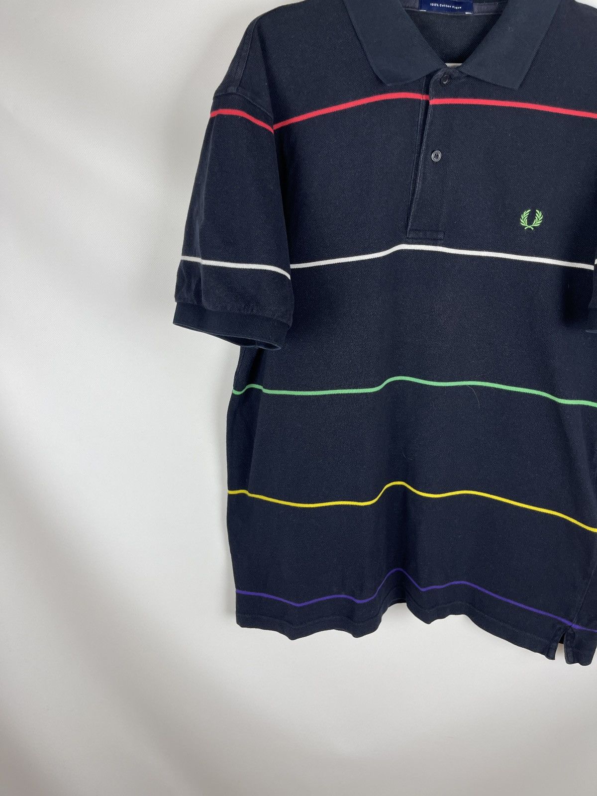 Fred Perry Fred Perry vintage dark striped polo tee shirt Size US L / EU 52-54 / 3 - 5 Thumbnail