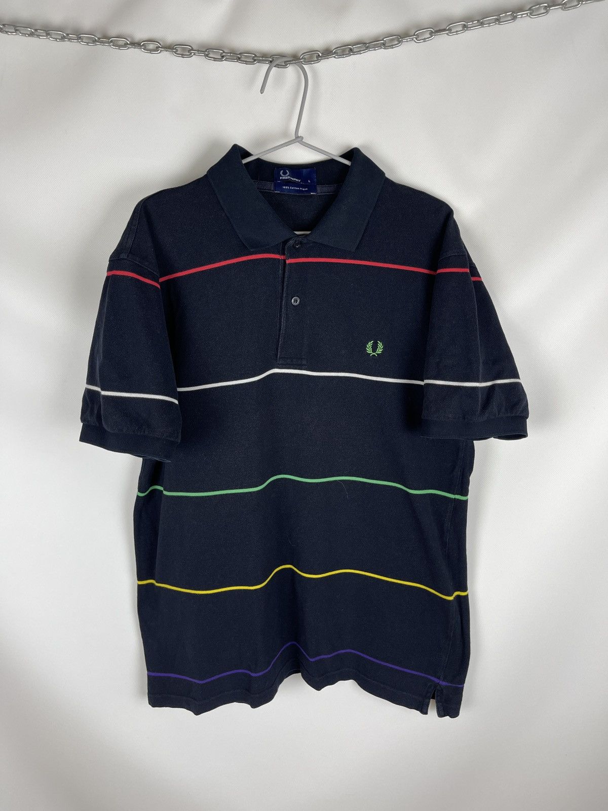 Fred Perry Fred Perry vintage dark striped polo tee shirt Size US L / EU 52-54 / 3 - 1 Thumbnail
