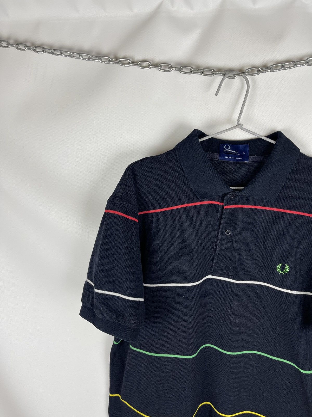 Fred Perry Fred Perry vintage dark striped polo tee shirt Size US L / EU 52-54 / 3 - 2 Thumbnail