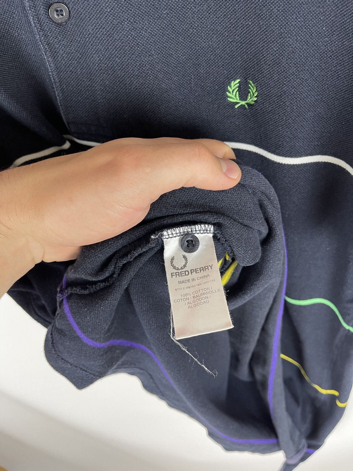 Fred Perry Fred Perry vintage dark striped polo tee shirt Size US L / EU 52-54 / 3 - 10 Thumbnail