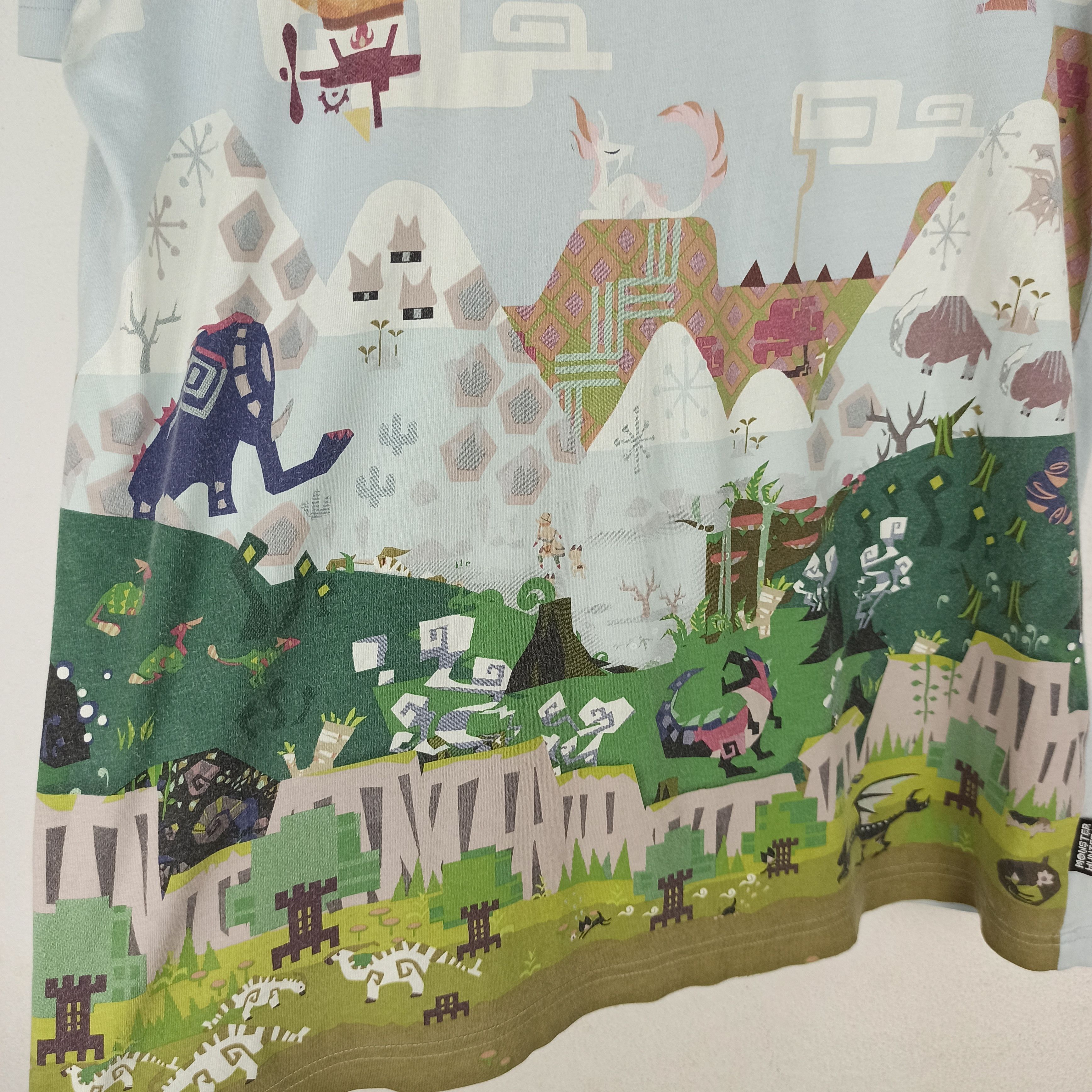 Cartoon Network Monster Hunter X Full Print T-shirt by Uniqlo Size US L / EU 52-54 / 3 - 3 Thumbnail