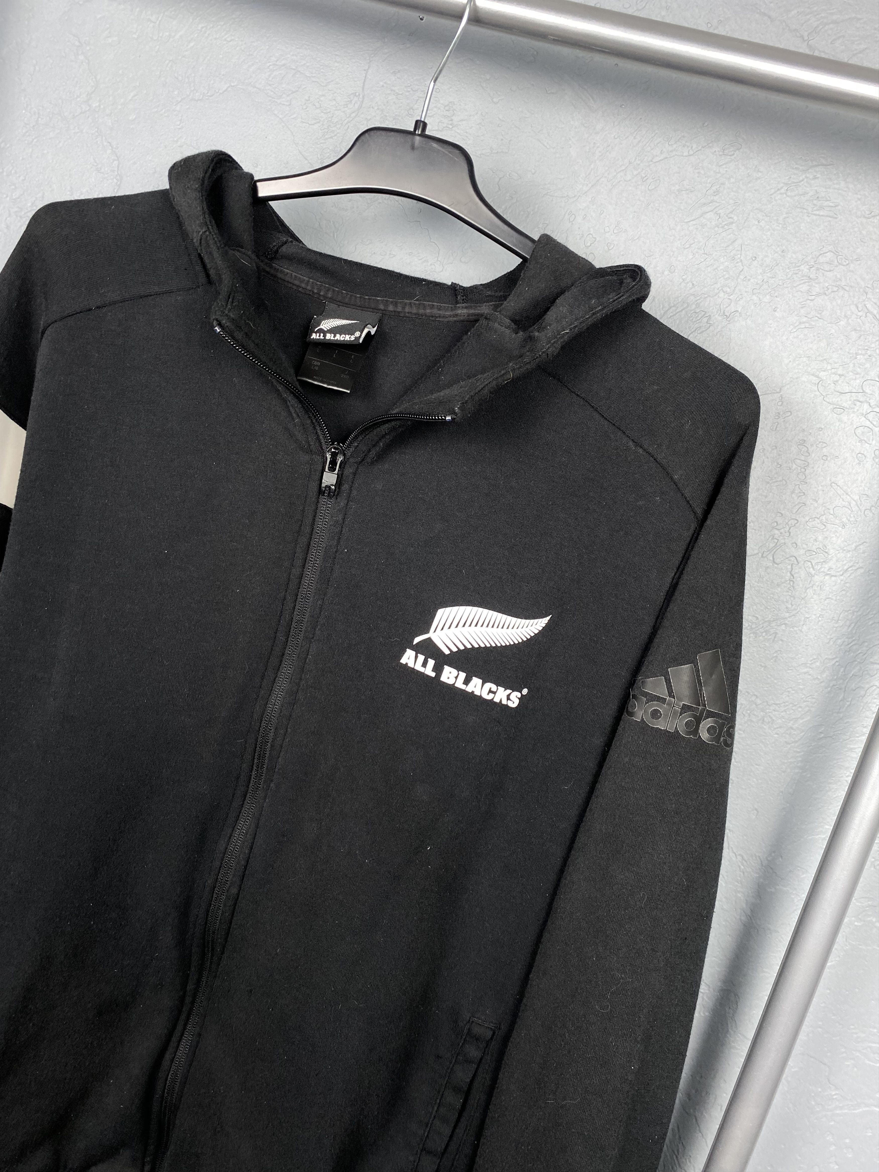 Adidas × All Blacks × Vintage Adidas All Black Mens Rugby Hoodie Jersey T-Shirt Tee Size US L / EU 52-54 / 3 - 2 Thumbnail