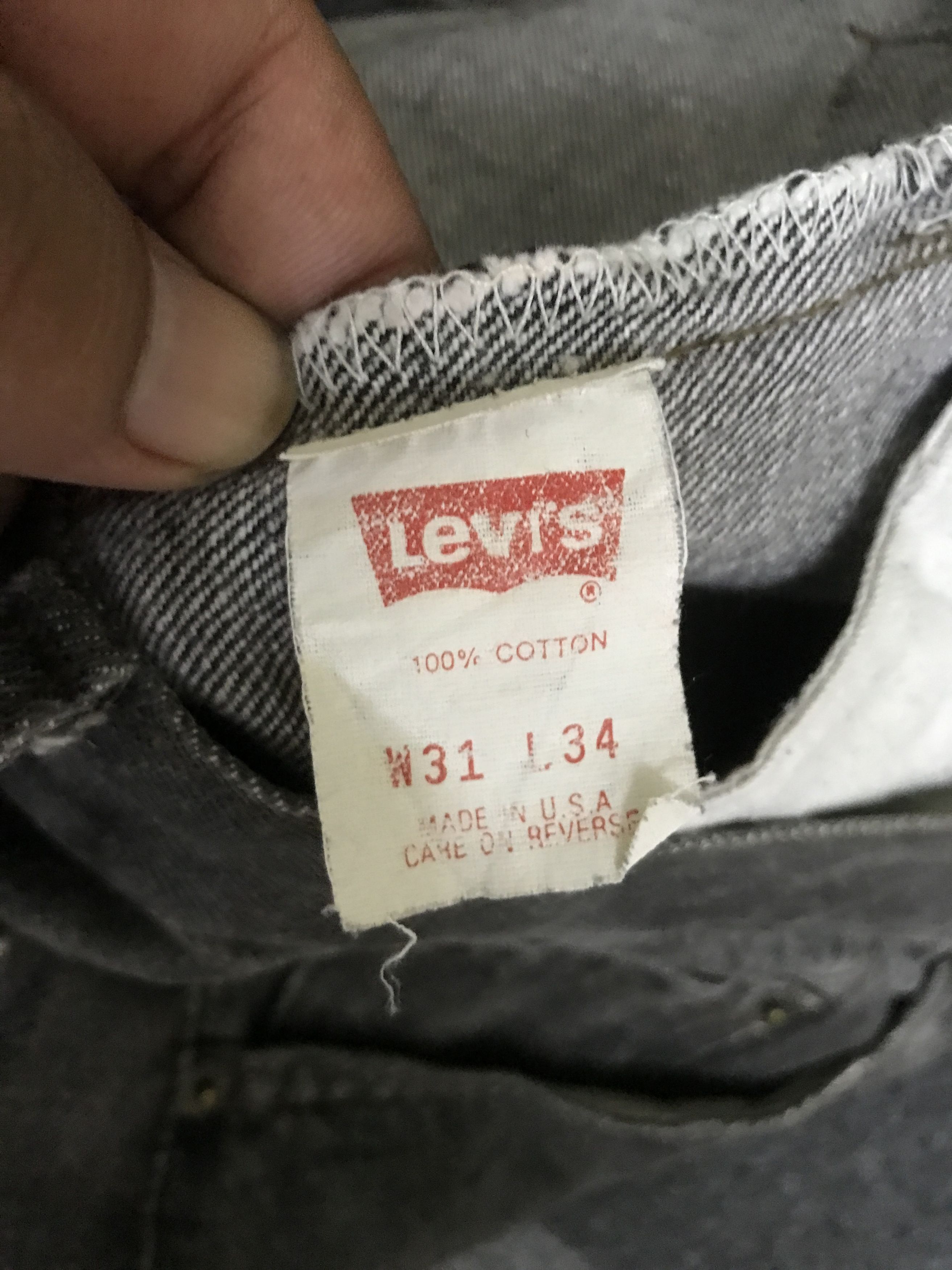 Levi's VLEV127-Vintage Levis 501 Black Distressed Jeans Size US 30 / EU 46 - 17 Thumbnail