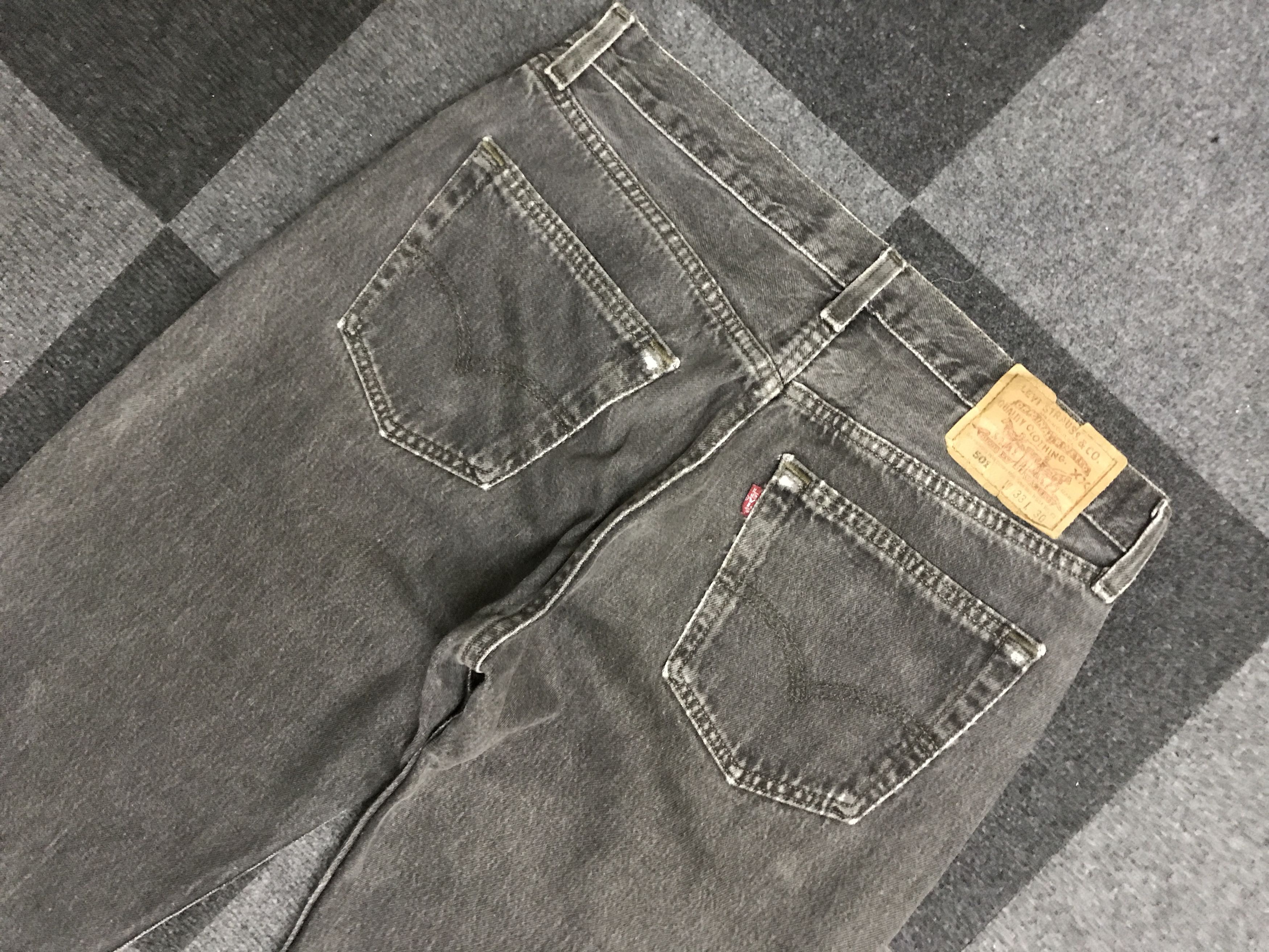 Levi's VLEV132-Vintage Levis 501 Black Wash Jeans Size US 32 / EU 48 - 11 Thumbnail