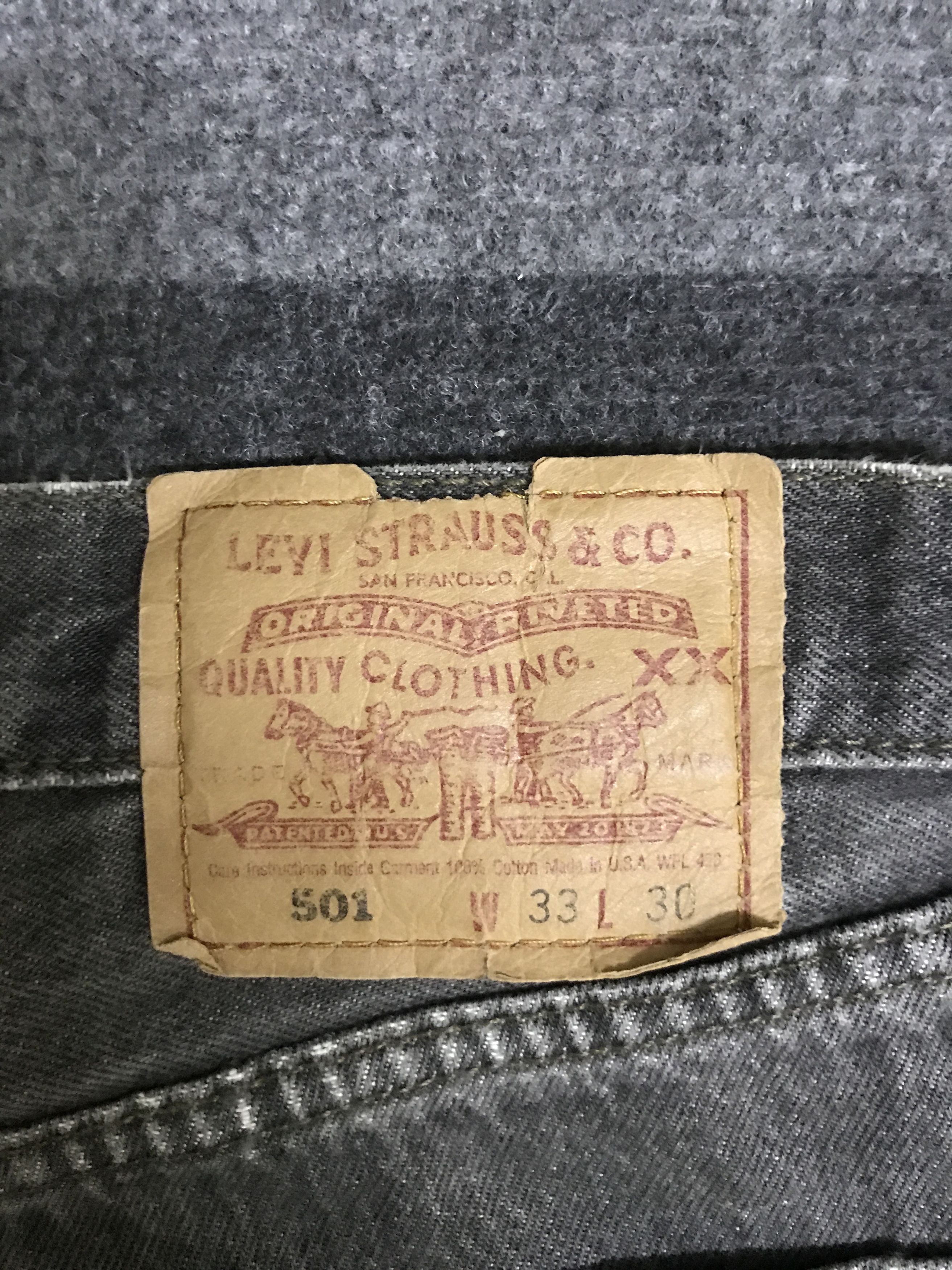 Levi's VLEV132-Vintage Levis 501 Black Wash Jeans Size US 32 / EU 48 - 16 Thumbnail