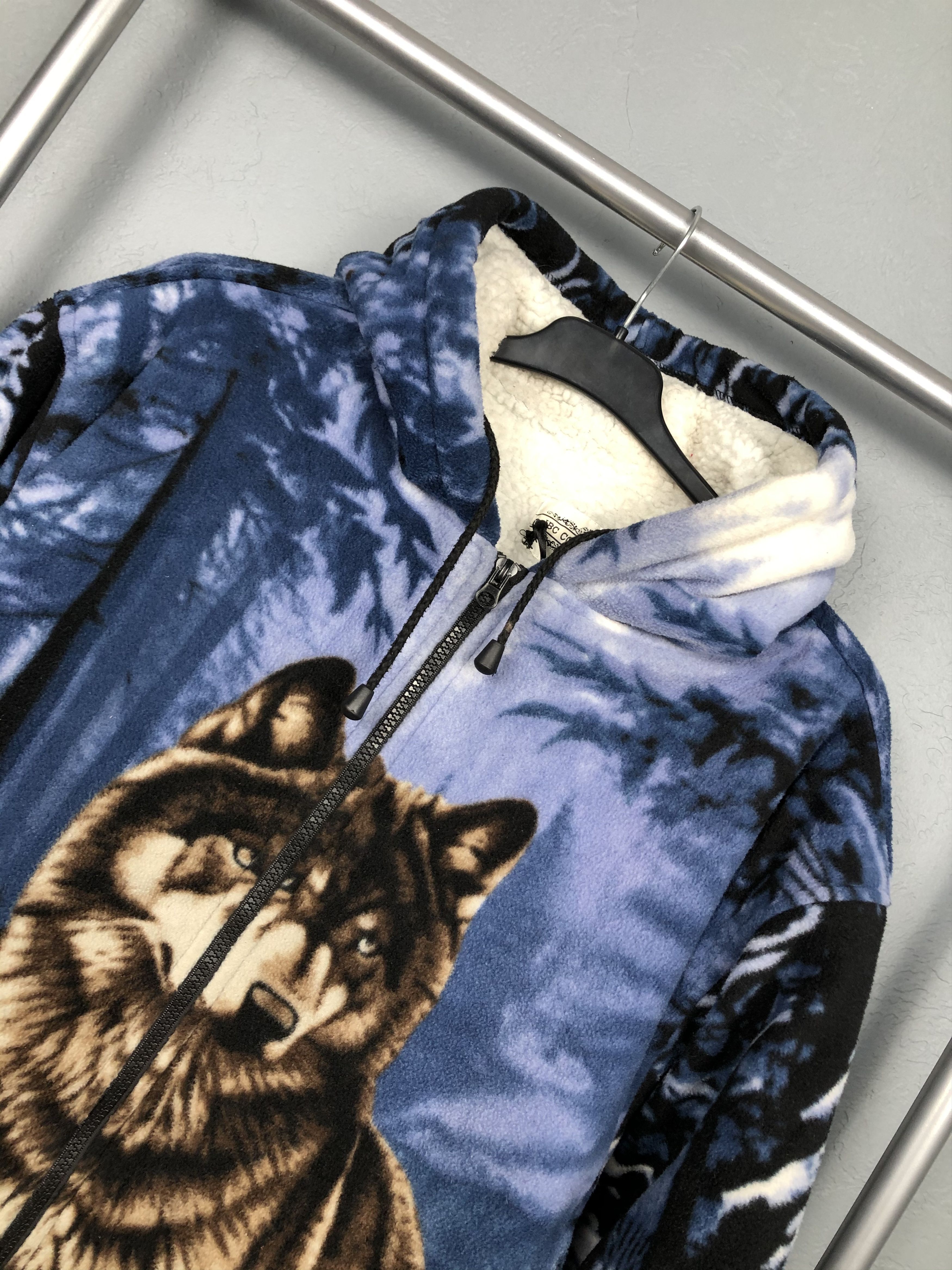 Vintage Vintage Animal WOLF Fleece Jacket Size US M / EU 48-50 / 2 - 2 Thumbnail