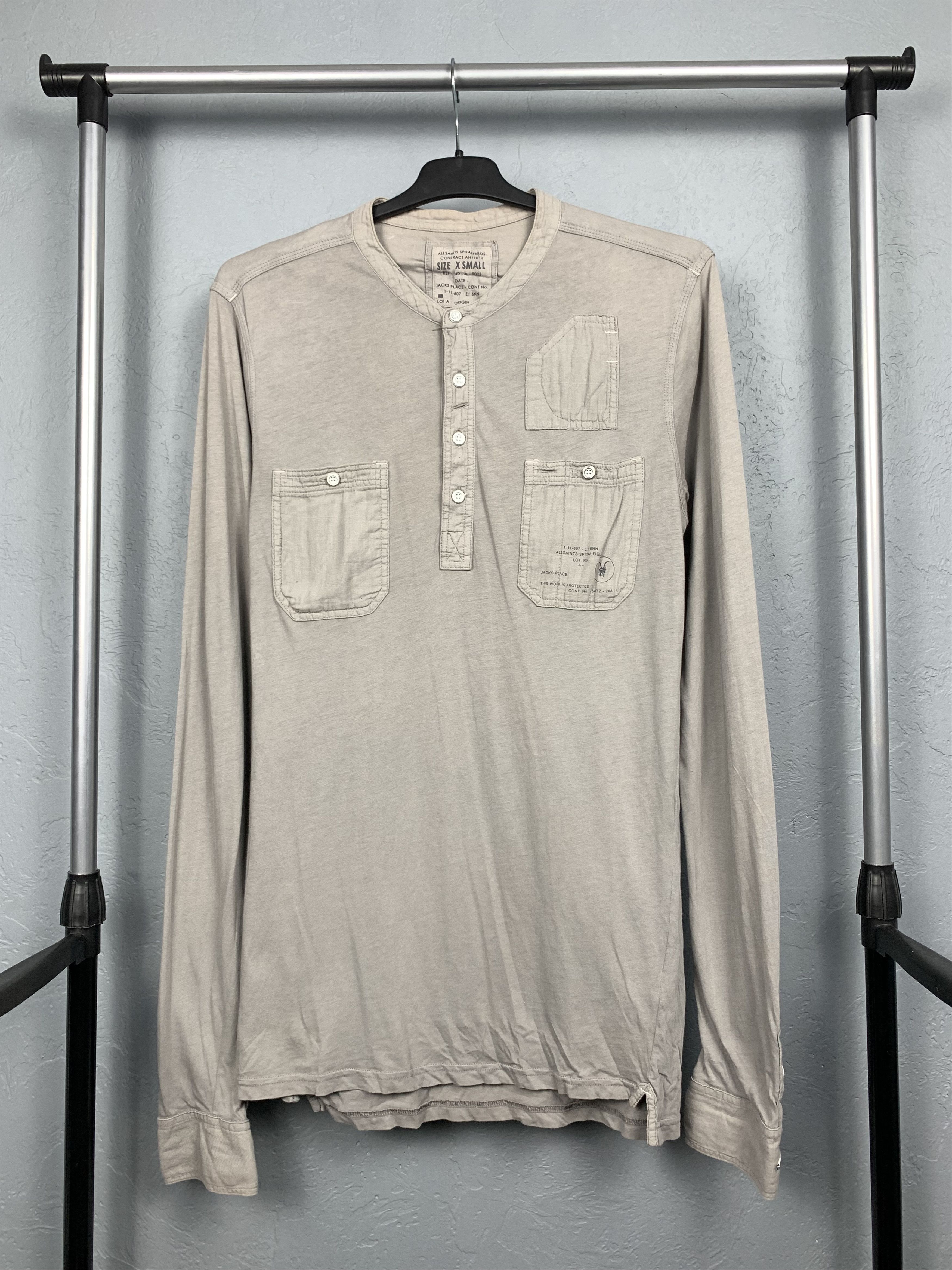 Allsaints Allsaints Conneticut Long Sleeve Grandad Mens T-Shirts Tee Size US S / EU 44-46 / 1 - 1 Thumbnail