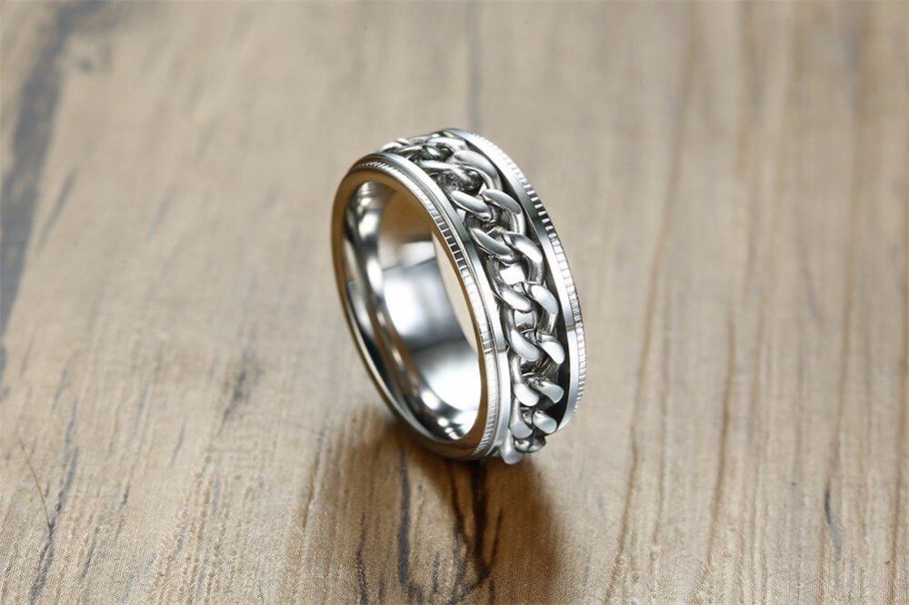 Jewelry Chain Spinner Ring 8mm Size ONE SIZE - 1 Thumbnail