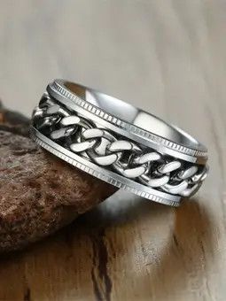 Jewelry Chain Spinner Ring 8mm Size ONE SIZE - 3 Thumbnail