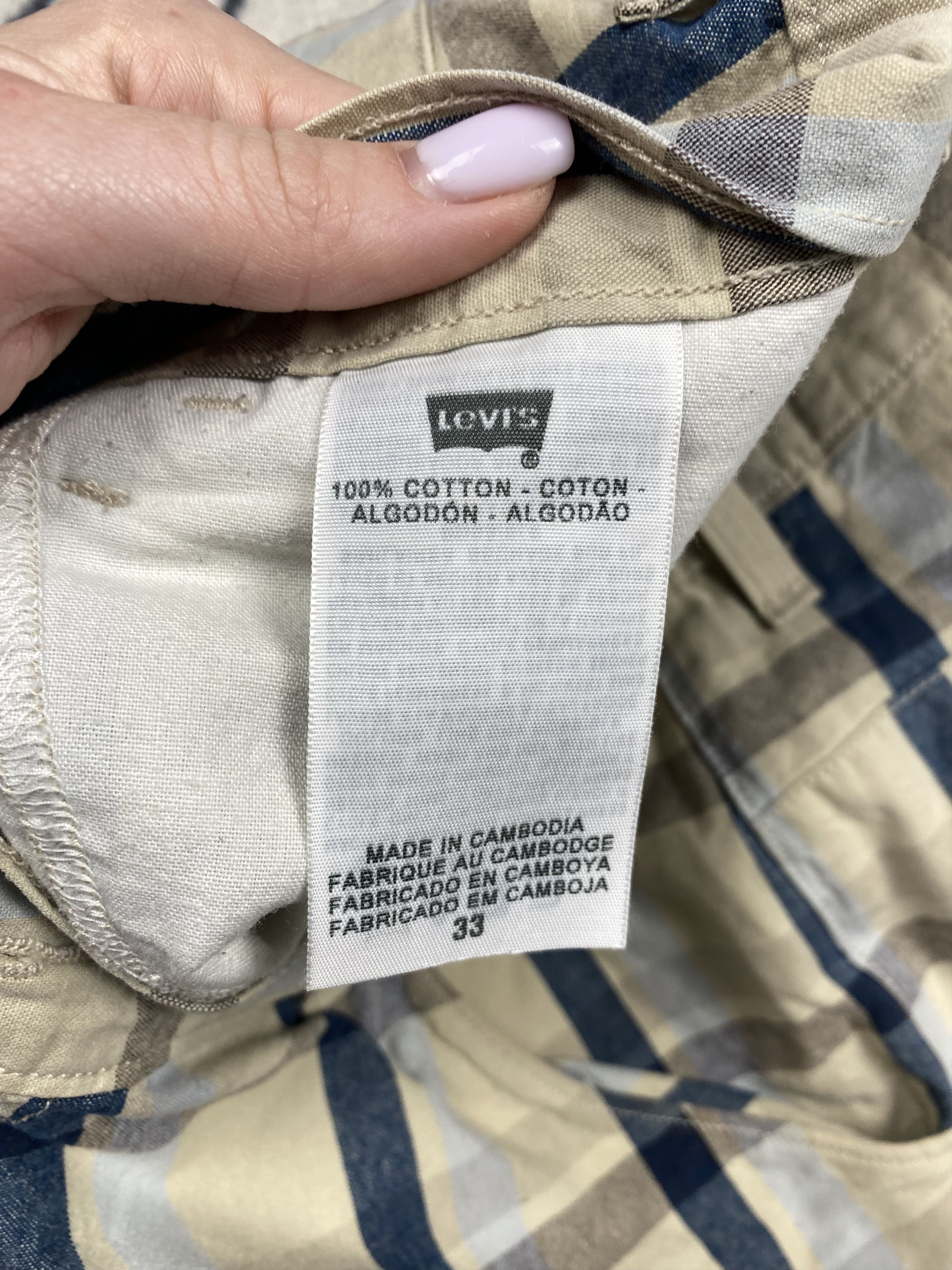 Levi's Levis Vintage Mens Plaid Chino Shorts Size US 33 - 6 Thumbnail