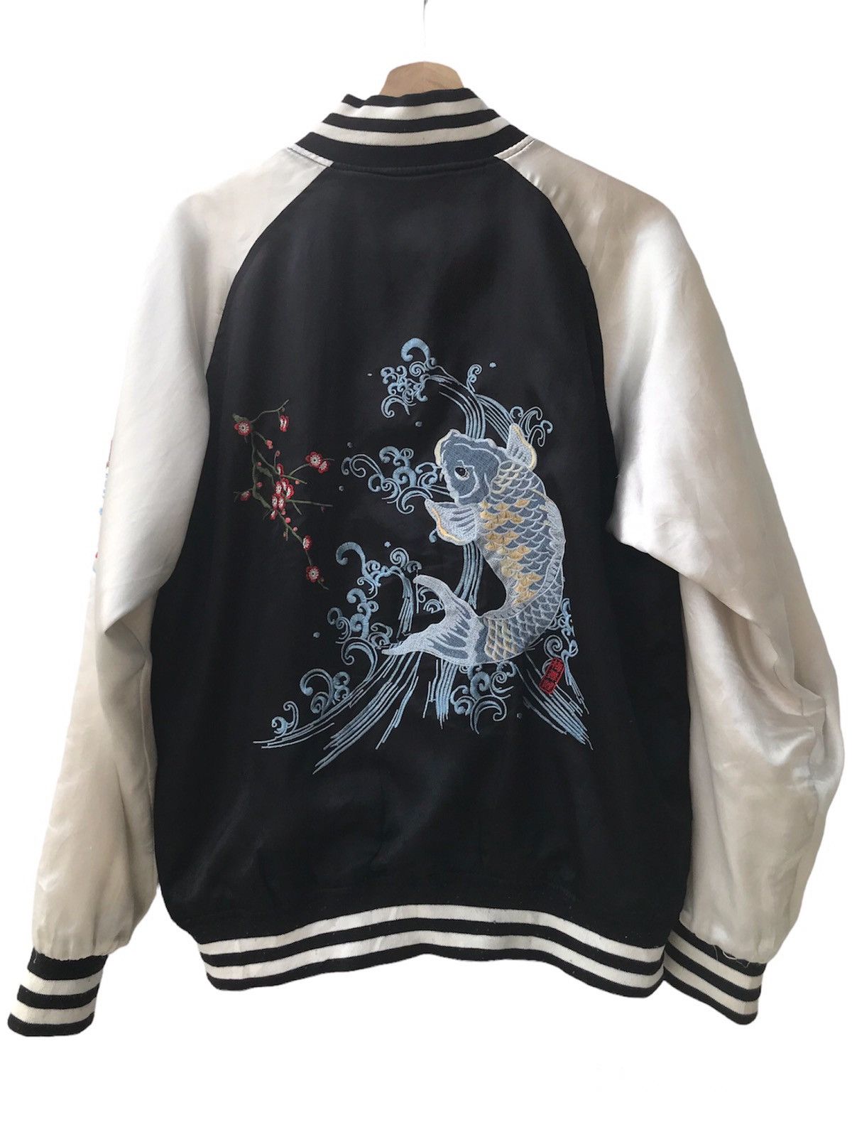 Japanese Brand Sukajan Souvenir Jacket Embroidered Koi Fish Logo Size US L / EU 52-54 / 3 - 2 Thumbnail
