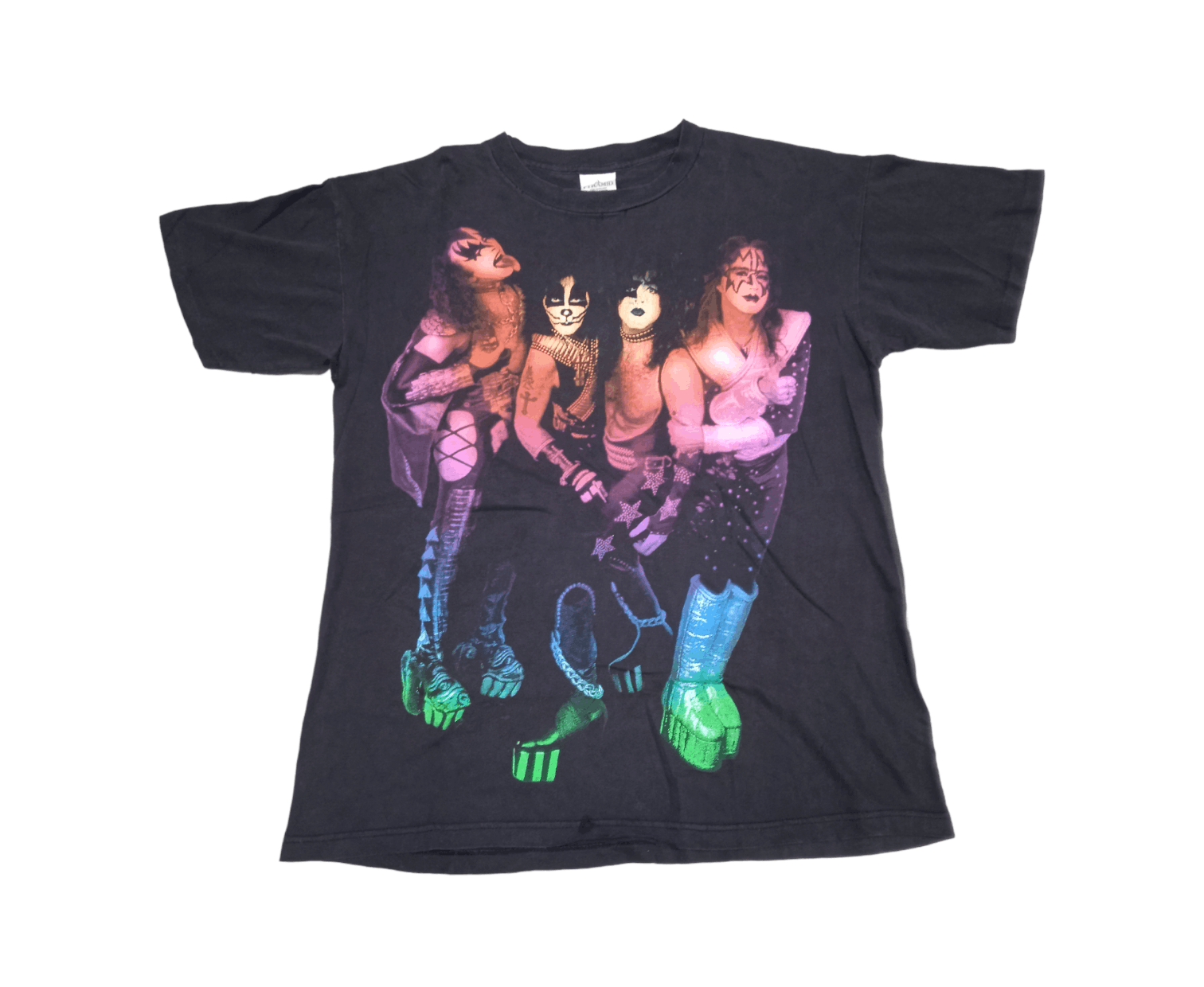 image of Band Tees x Vintage Kiss 1996 90's Tour T-Shirt Distressed in Black, Men's (Size Large)