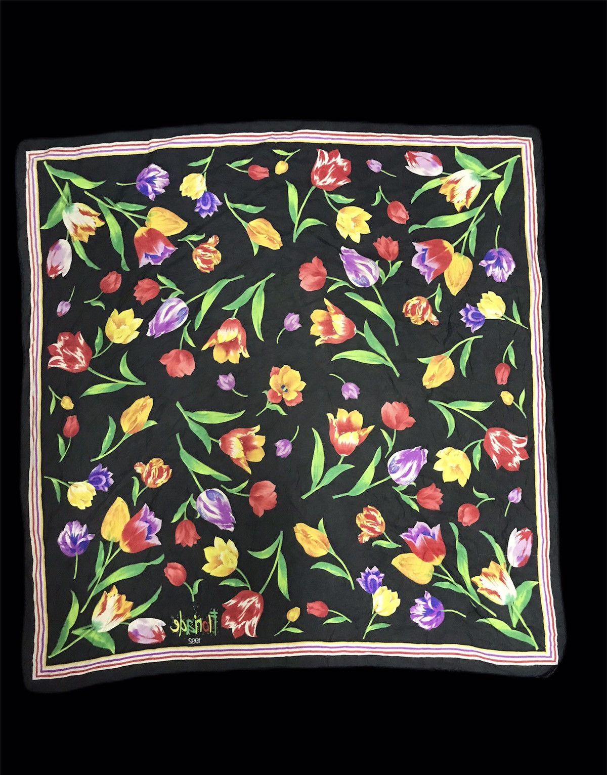 Other 90s Floriade 1992 Floral Florida Printed Screen Scarf Size ONE SIZE - 2 Thumbnail