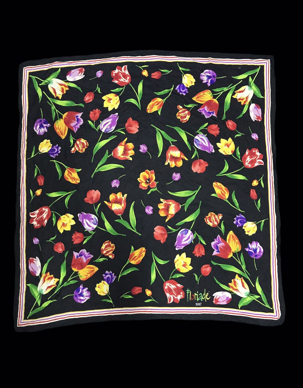 Other 90s Floriade 1992 Floral Florida Printed Screen Scarf Size ONE SIZE - 3 Thumbnail
