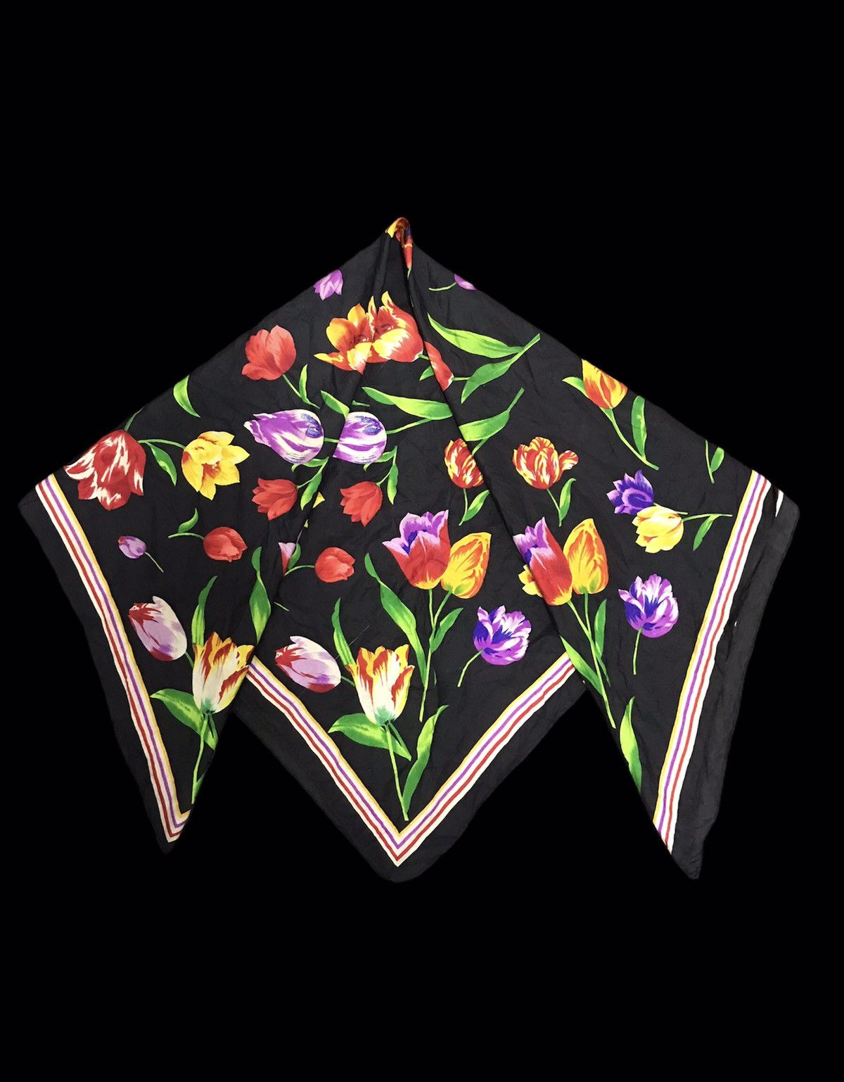 90s Floriade 1992 Floral Florida Printed Screen Scarf