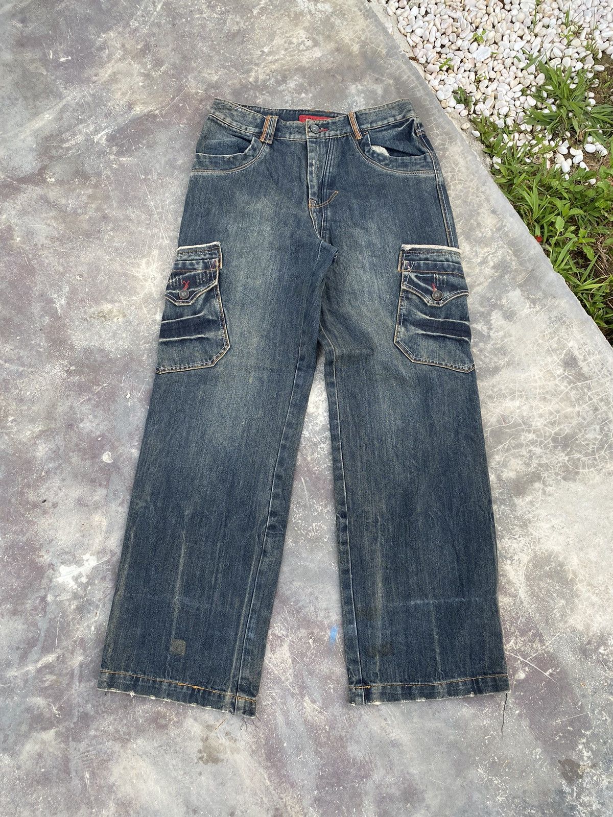image of Hype x Surf Style Bang Bang Cargo Denim in Blue, Men's (Size 32)