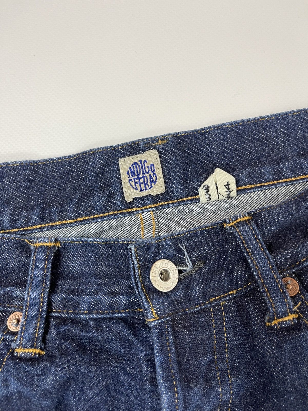 Indigofera Indigofera blue selvage denim jeans pants Size US 33 - 10 Thumbnail