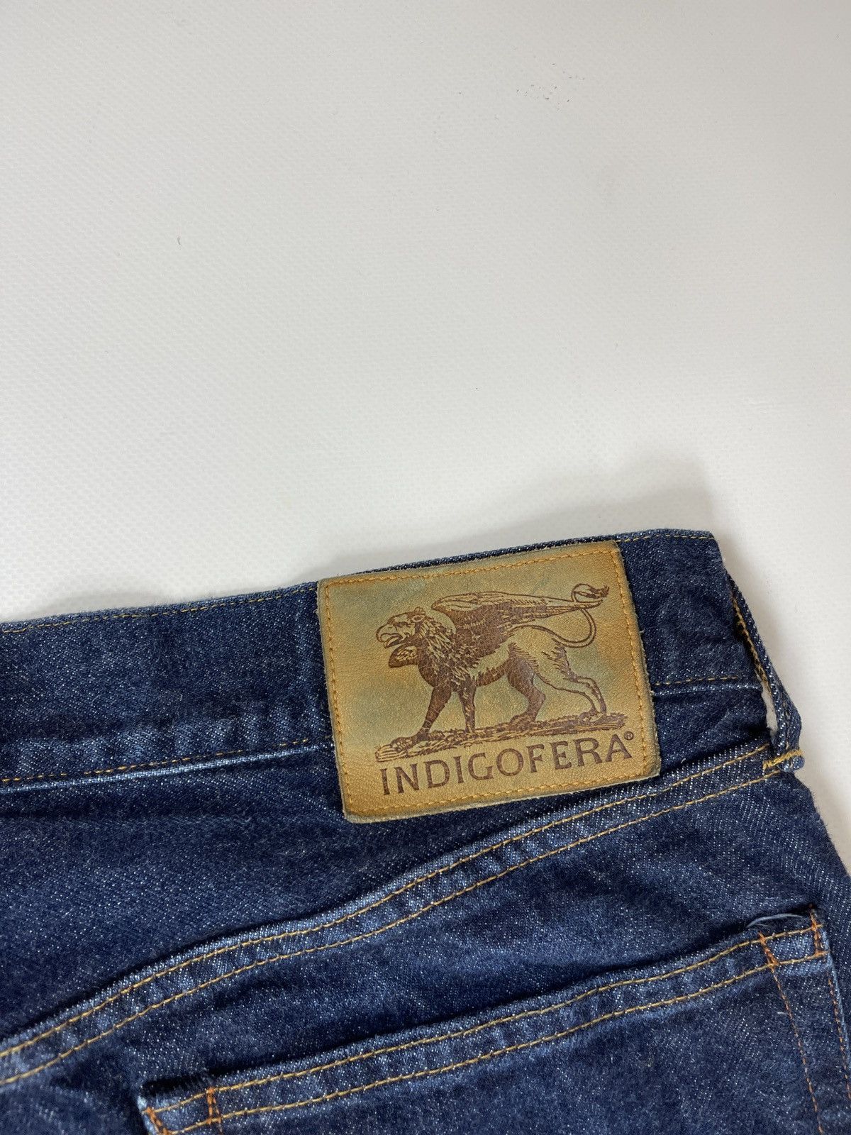 Indigofera Indigofera blue selvage denim jeans pants Size US 33 - 22 Thumbnail
