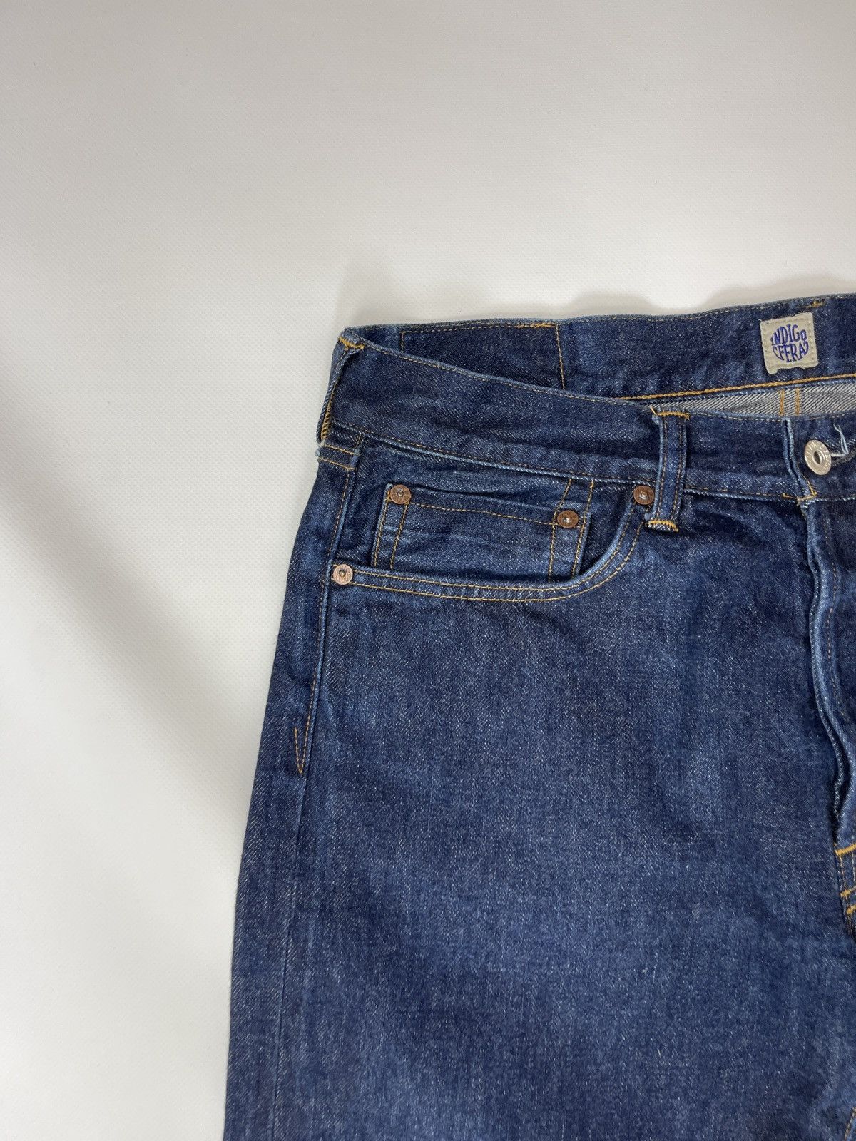 Indigofera Indigofera blue selvage denim jeans pants Size US 33 - 9 Thumbnail