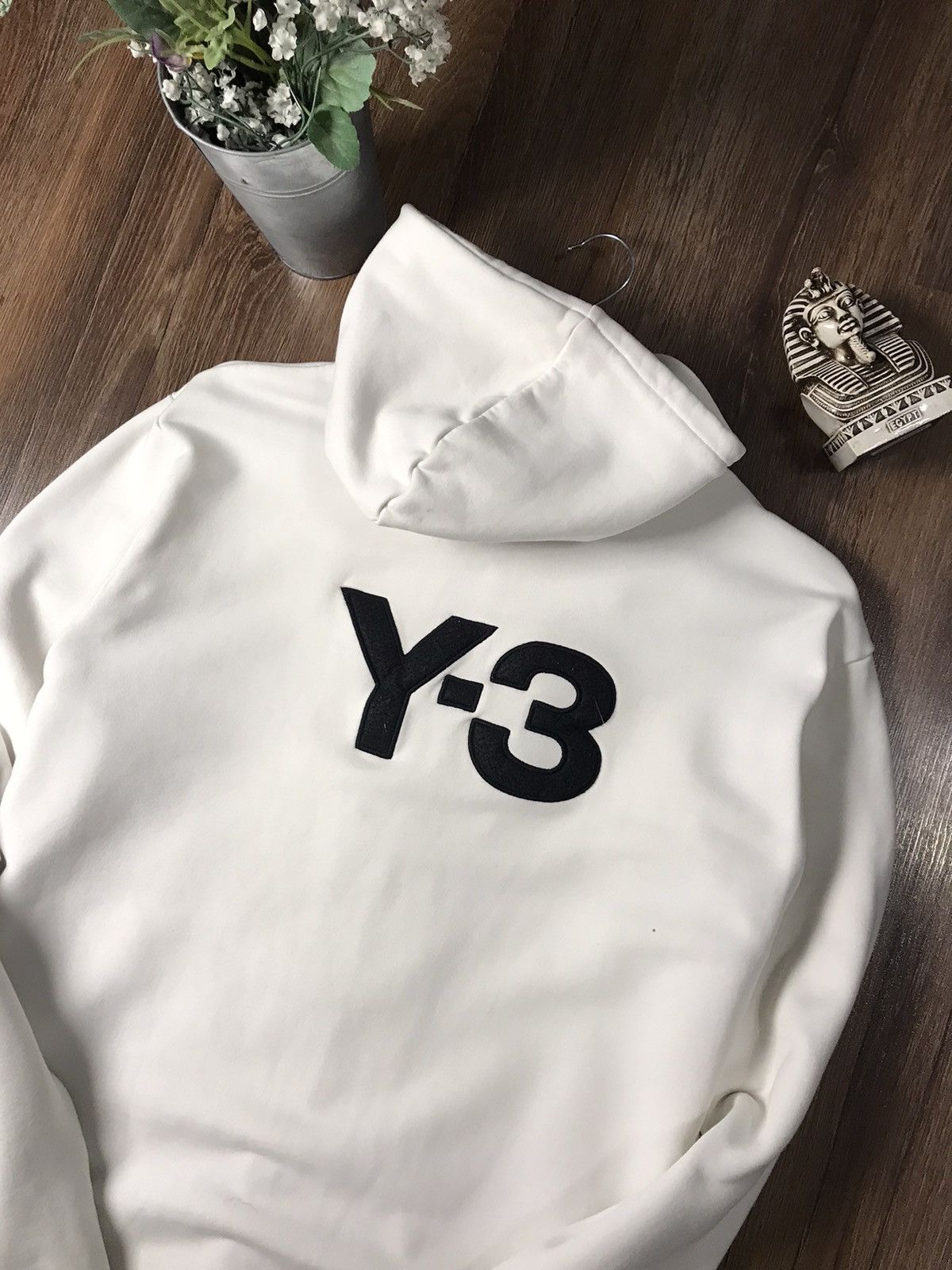 Vintage Y-3 Adidas white zip hoodie